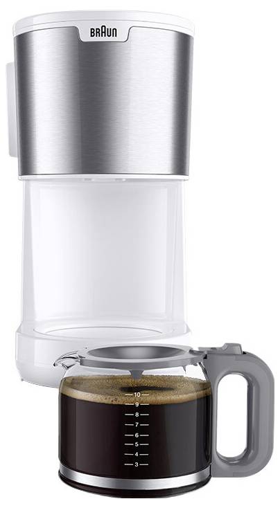 Braun KF 1500 WH Kaffeemaschine Weiß Fassungsvermögen Tassen=10