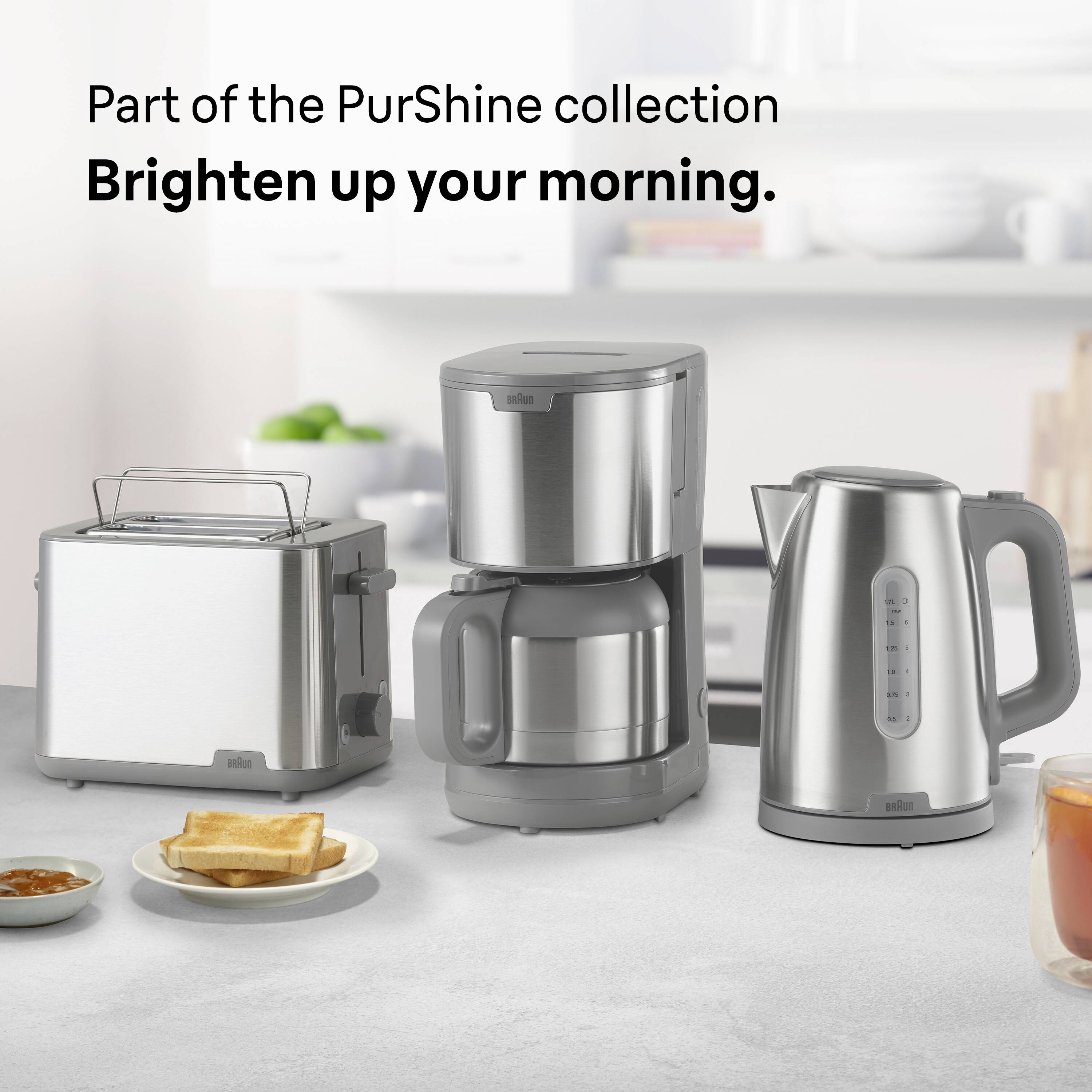 Braun KF 1505 GY Kaffeemaschine Edelstahl, Grau Fassungsvermögen Tassen=9