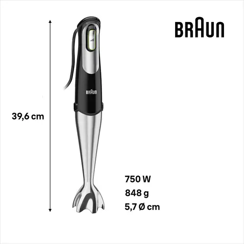 Braun MQ 7045X Stabmixer 1000W Schwarz Braun MQ 7045X Stabmixer 1000W Schwarz