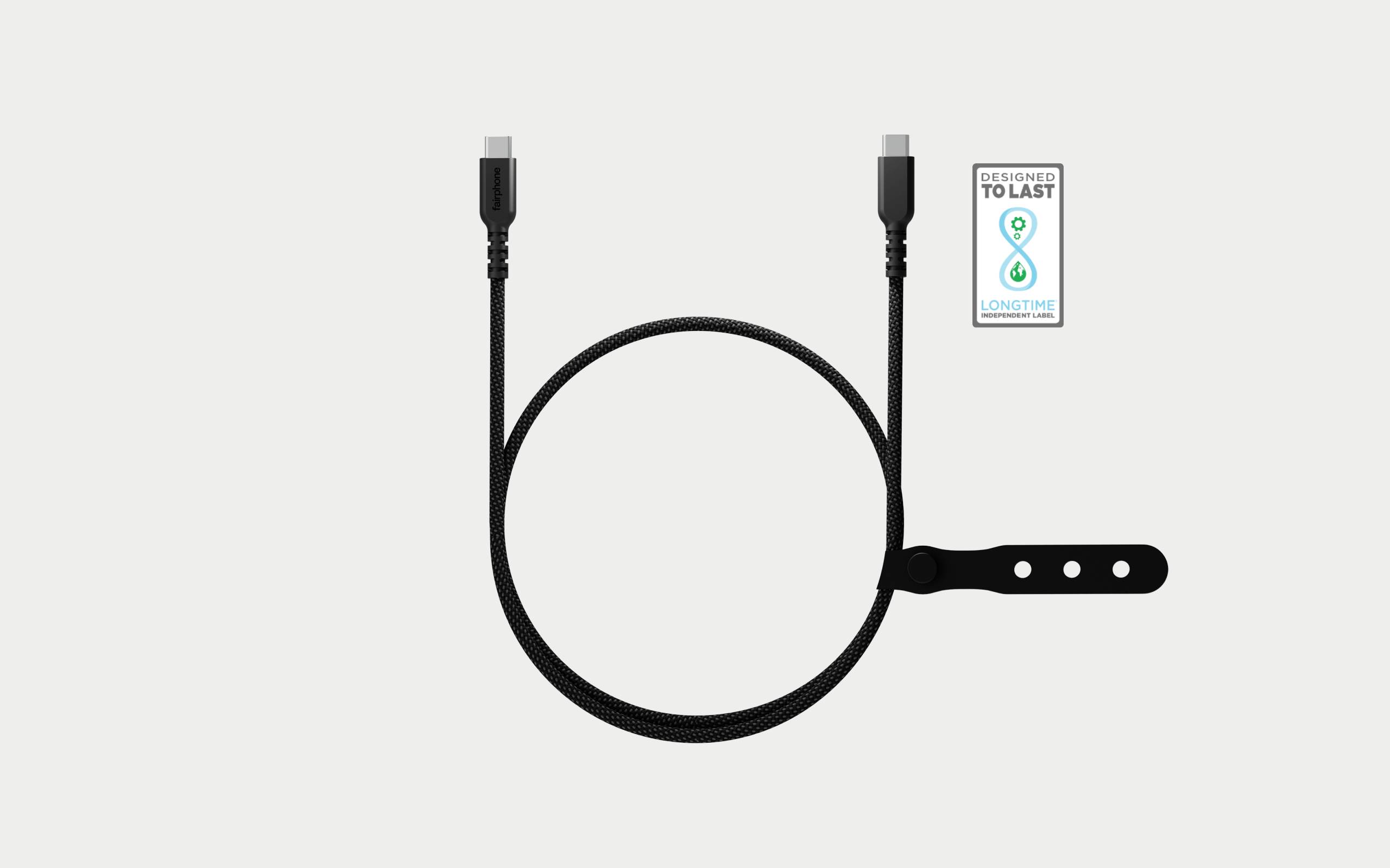Fairphone USB-C® Kabel USB 2.0 USB-C® Stecker 1 m Schwarz ACCABL-2CC-WW1