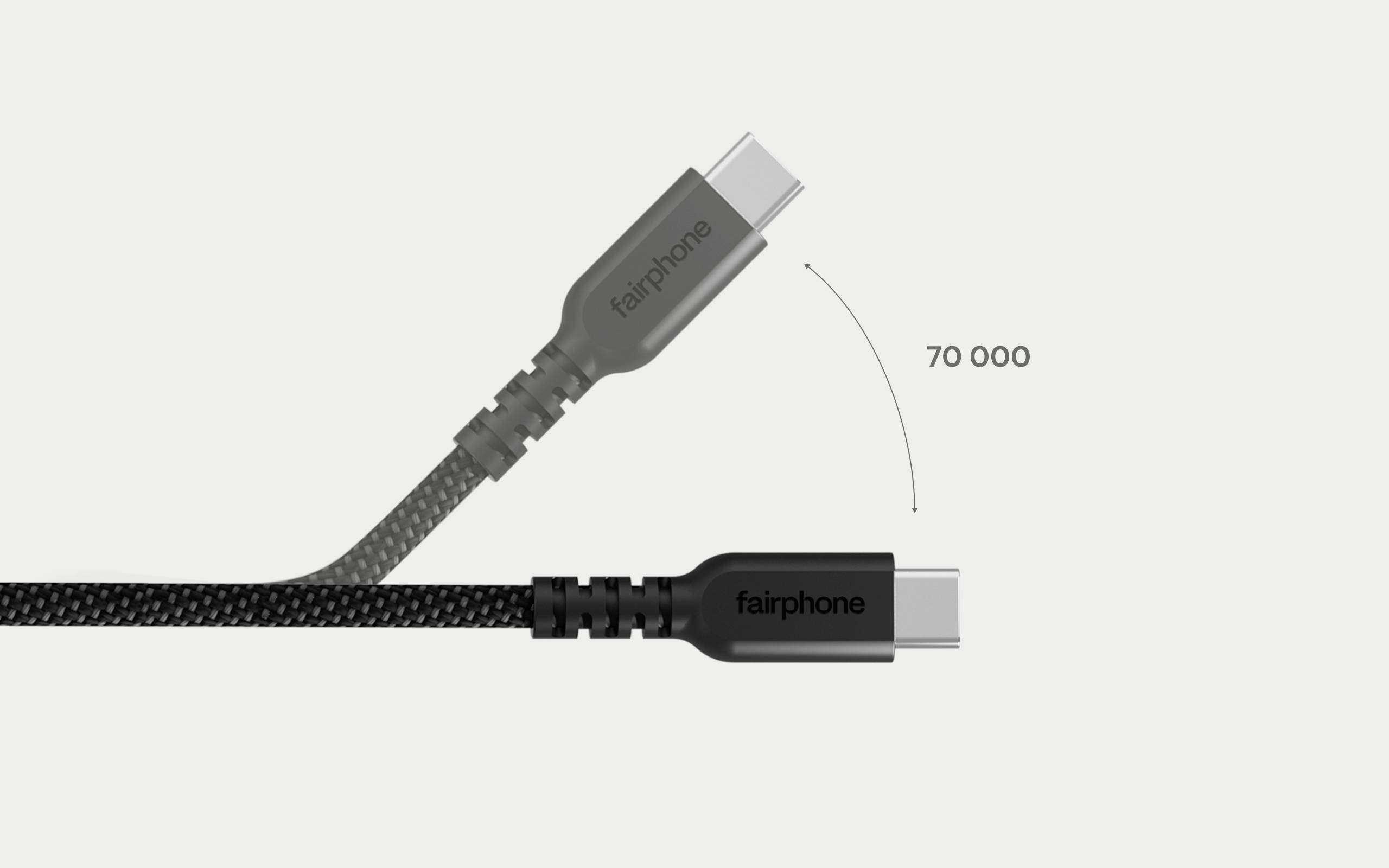 Fairphone USB-C® Kabel USB 2.0 USB-C® Stecker 1 m Schwarz ACCABL-2CC-WW1