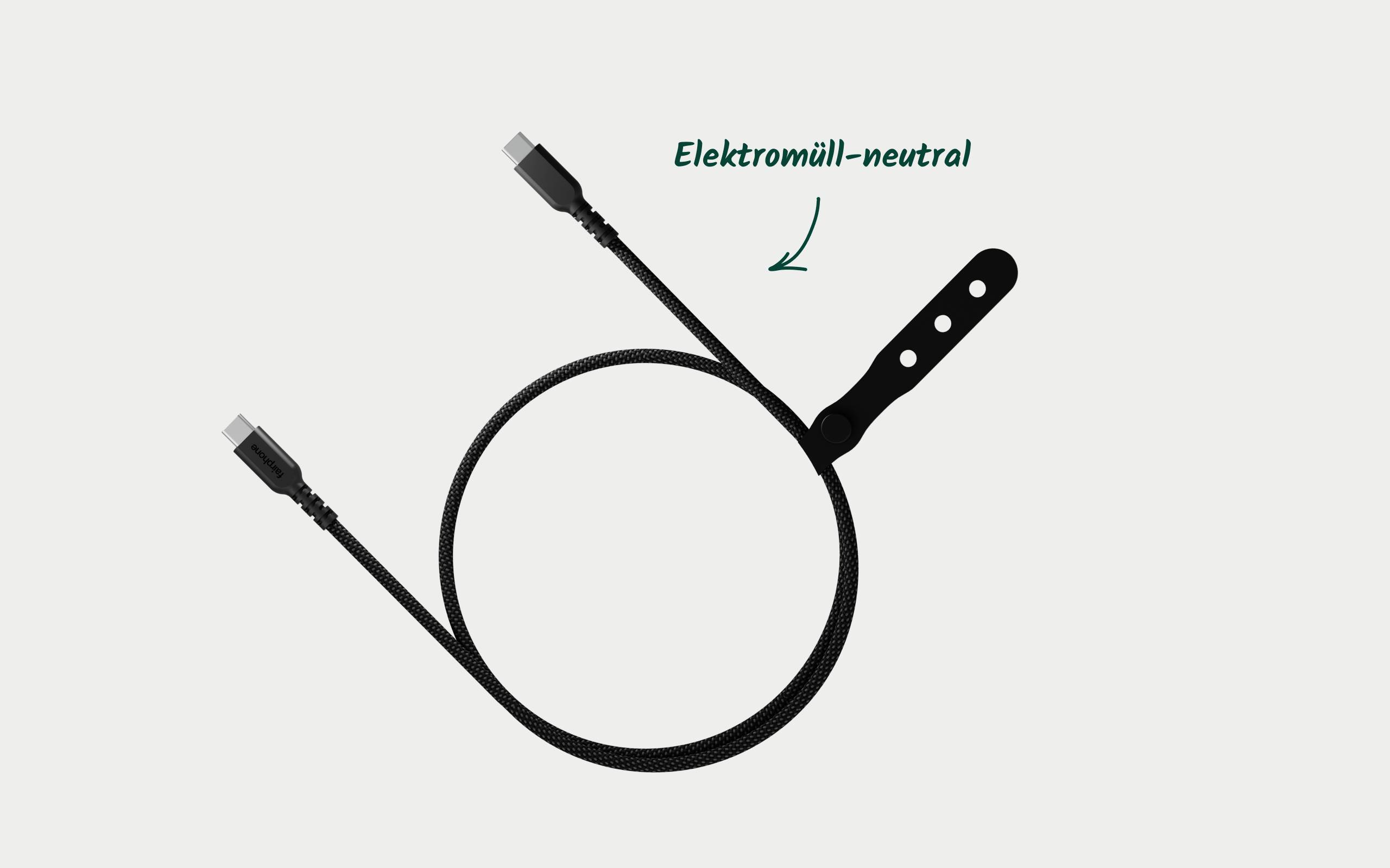 Fairphone USB-C® Kabel USB 2.0 USB-C® Stecker 1 m Schwarz ACCABL-2CC-WW1