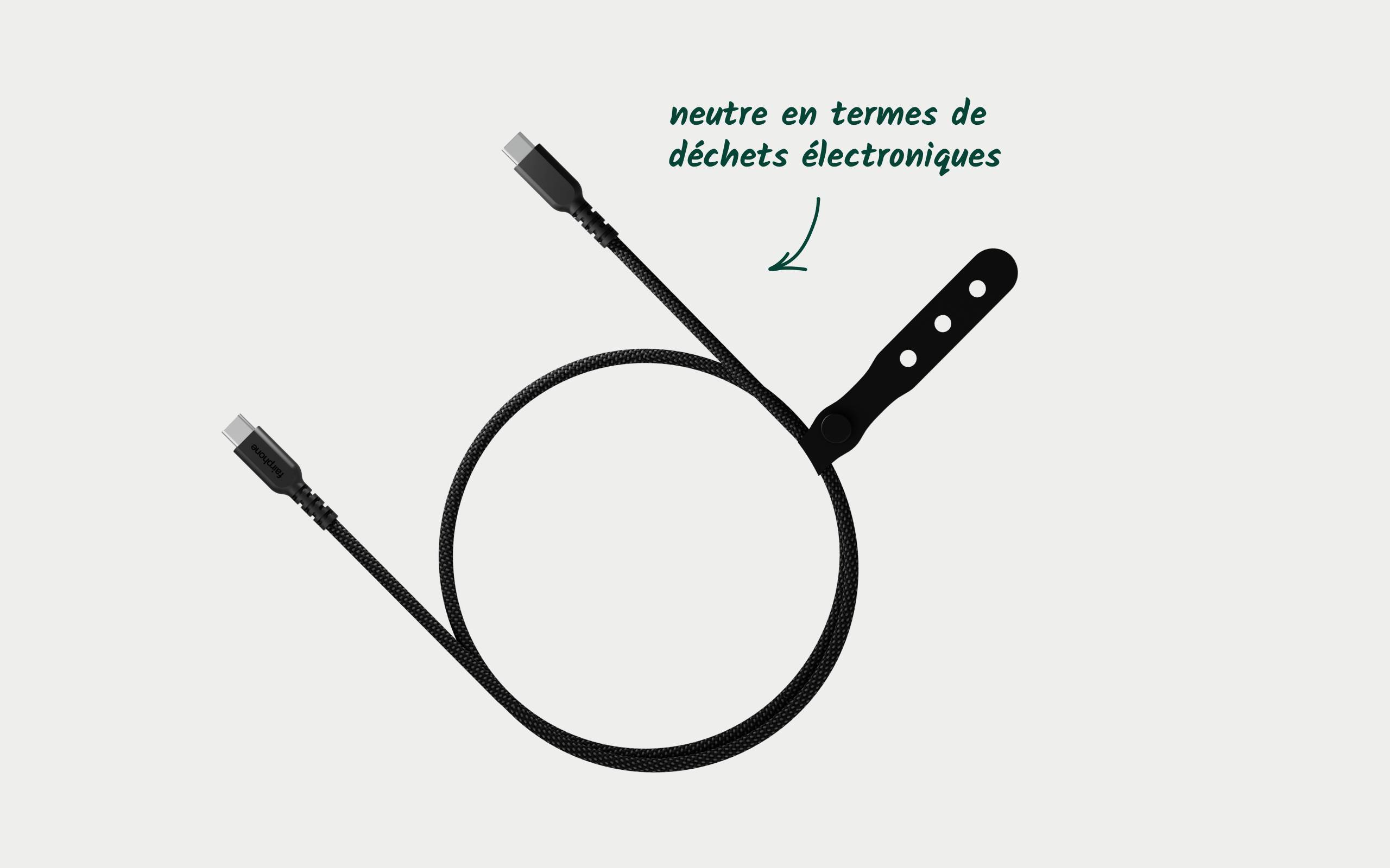 Fairphone USB-C® Kabel USB 2.0 USB-C® Stecker 1 m Schwarz ACCABL-2CC-WW1