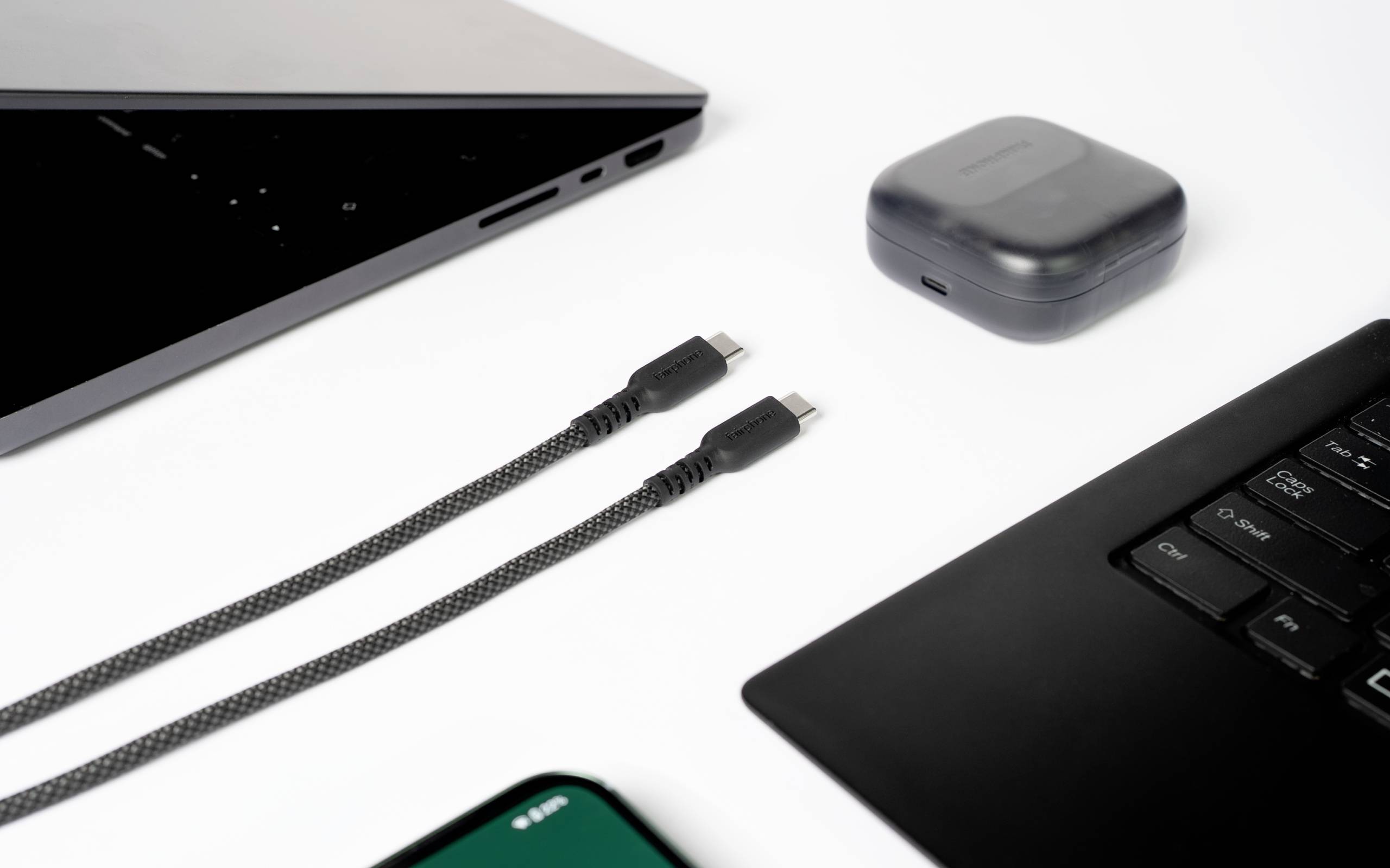 Fairphone USB-C® Kabel USB 2.0 USB-C® Stecker 1 m Schwarz ACCABL-2CC-WW1