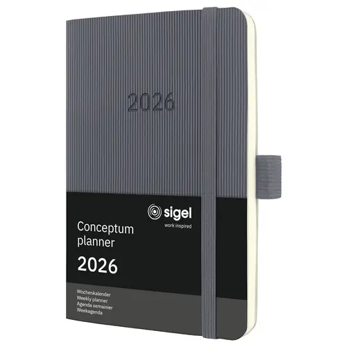Sigel C2637 Wochenkalender Conceptum 2026 Softcover DIN A6 Dunkelgrau 1 St. Anzahl der Seiten: 176 Sigel C2637 Wochenkalender Conceptum 2026 Softcover DIN A6 Dunkelgrau 1 St. Anzahl der Seiten: 176