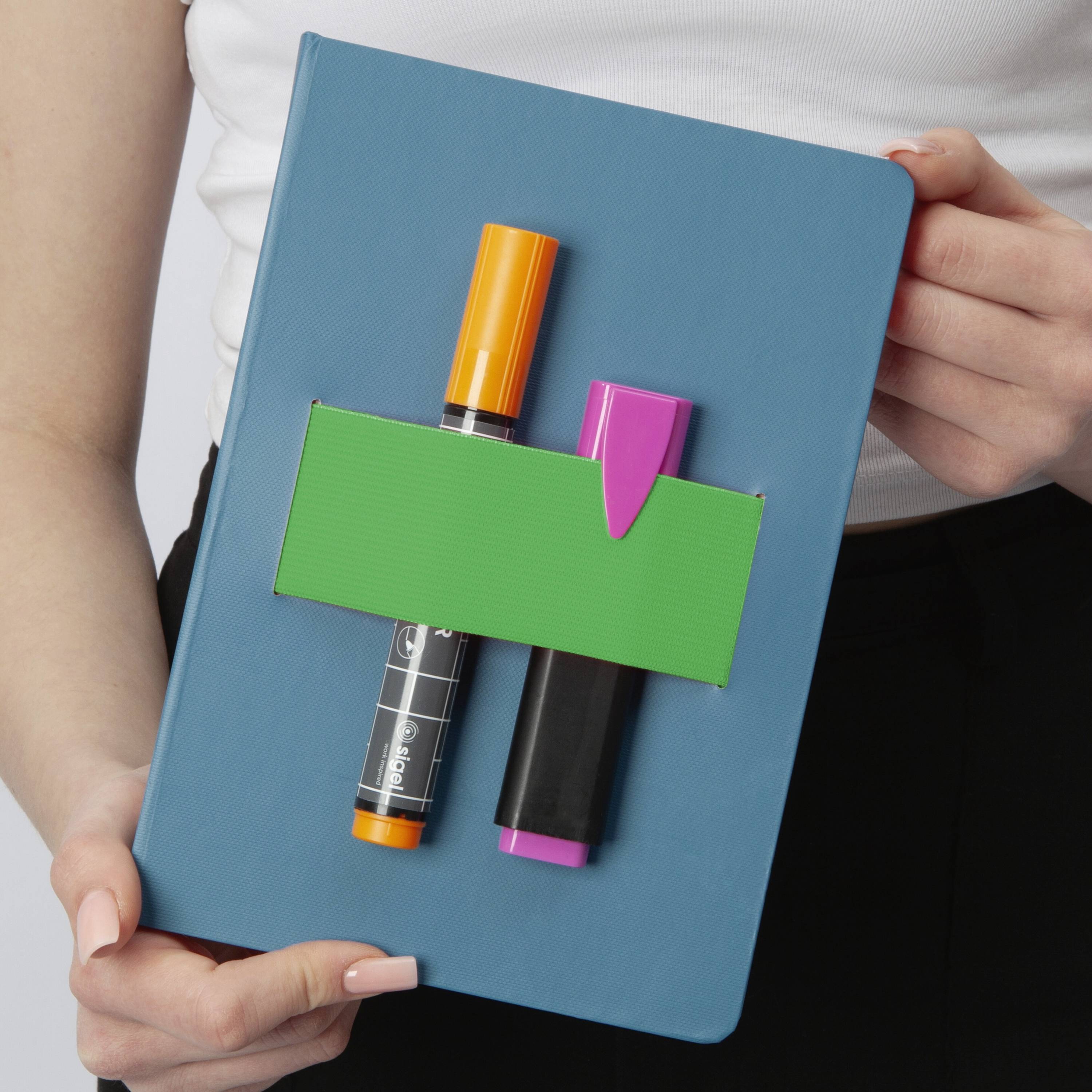 Sigel LS204 Notizbuch Linescape Hardcover DIN A5 kariert Mittelblau, Neongrün Anzahl der Blätter: 88