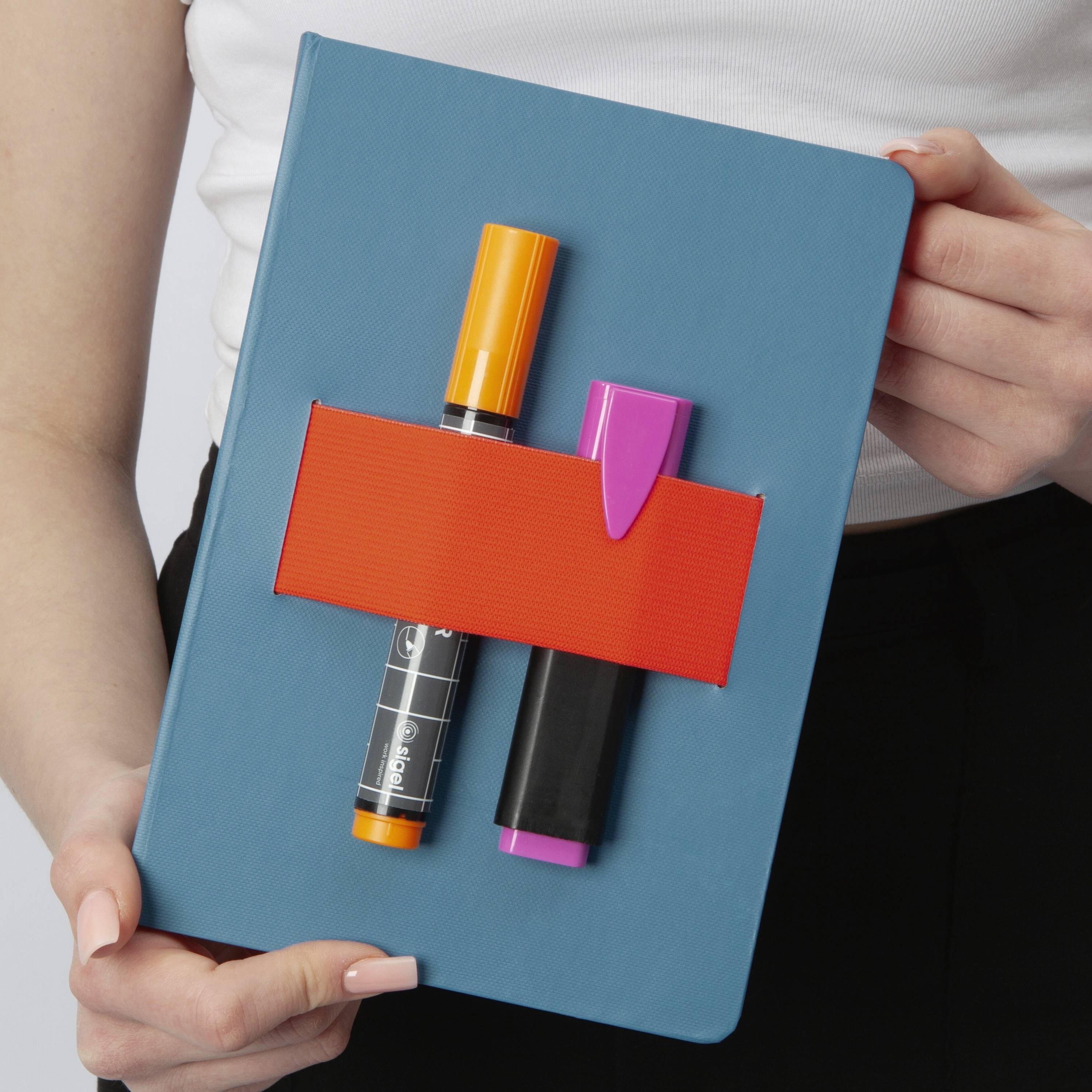 Sigel LS205 Notizbuch Linescape Hardcover DIN A5 liniert Mittelblau, Neonorange Anzahl der Blätter: 88