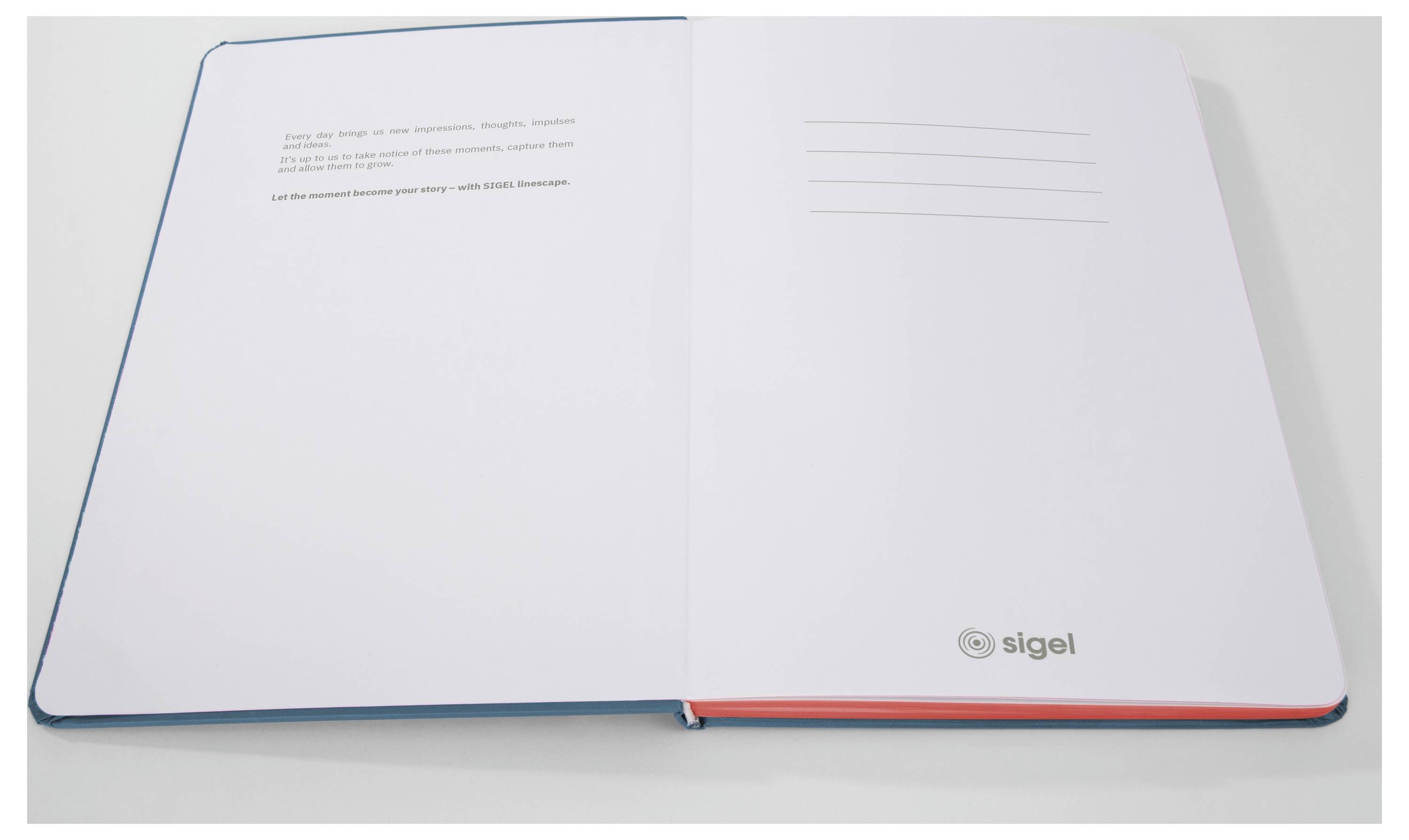Sigel LS205 Notizbuch Linescape Hardcover DIN A5 liniert Mittelblau, Neonorange Anzahl der Blätter: 88