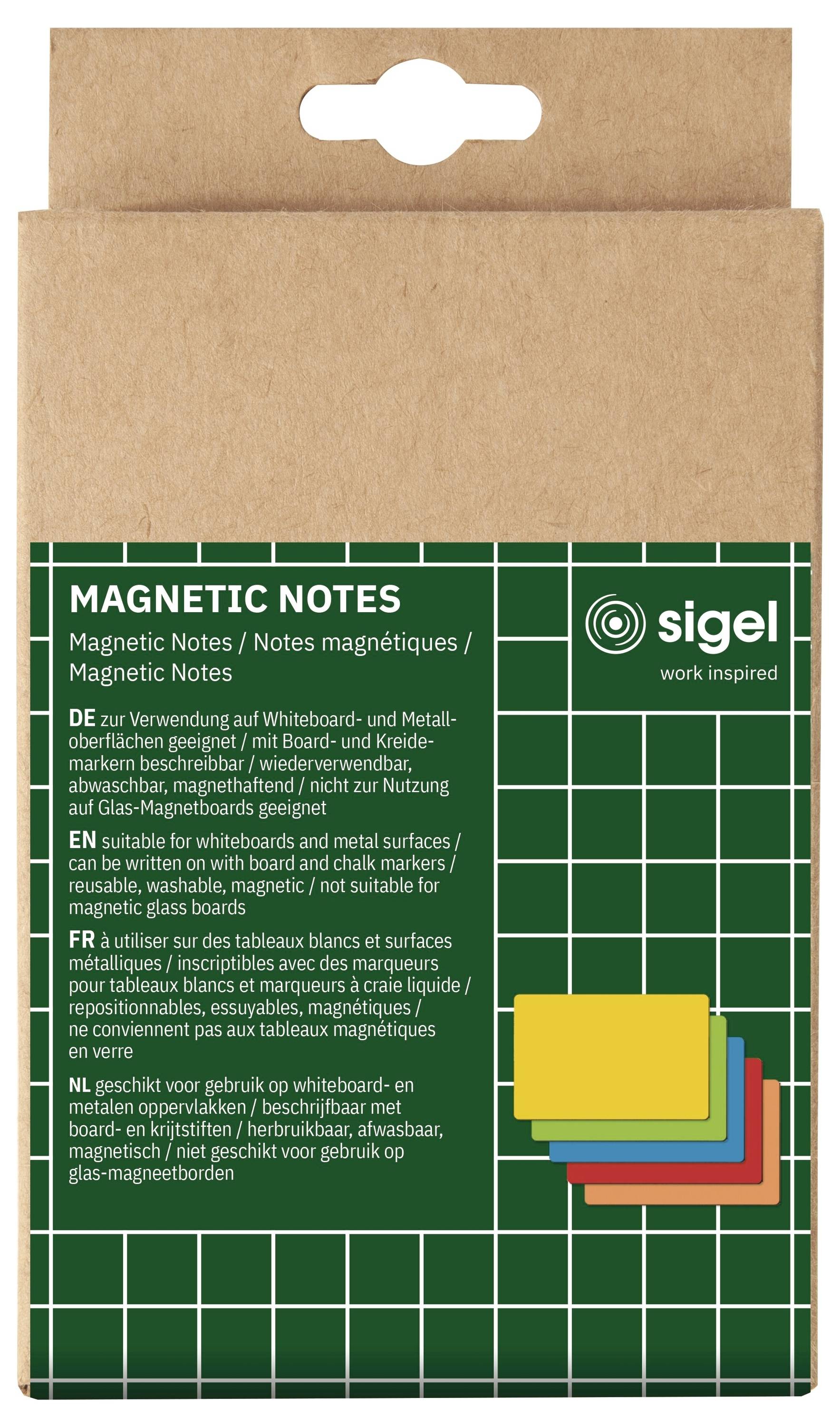 Sigel MU103 Haftnotiz Magnetic Notes 15 cm x 10 cm Blau, Gelb, Grün, Orange, Rot 25 St.