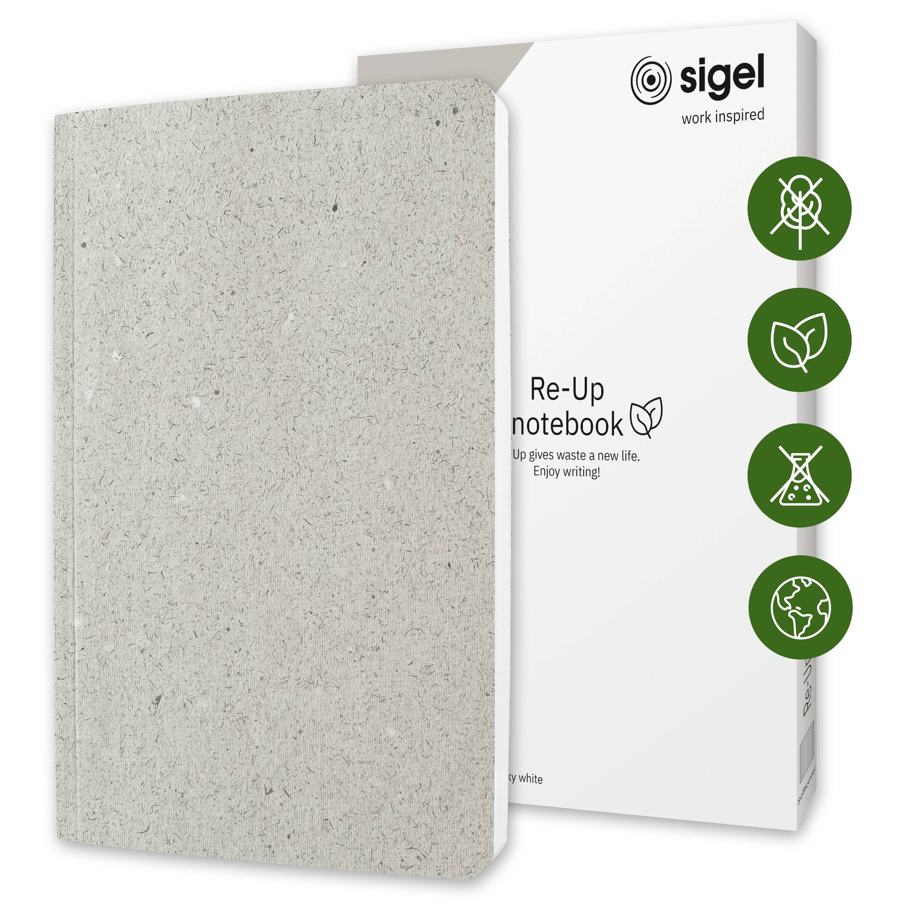 Sigel RU200 Notizbuch Re-Up Softcover DIN A5 kariert Kalkweiß Anzahl der Blätter: 50