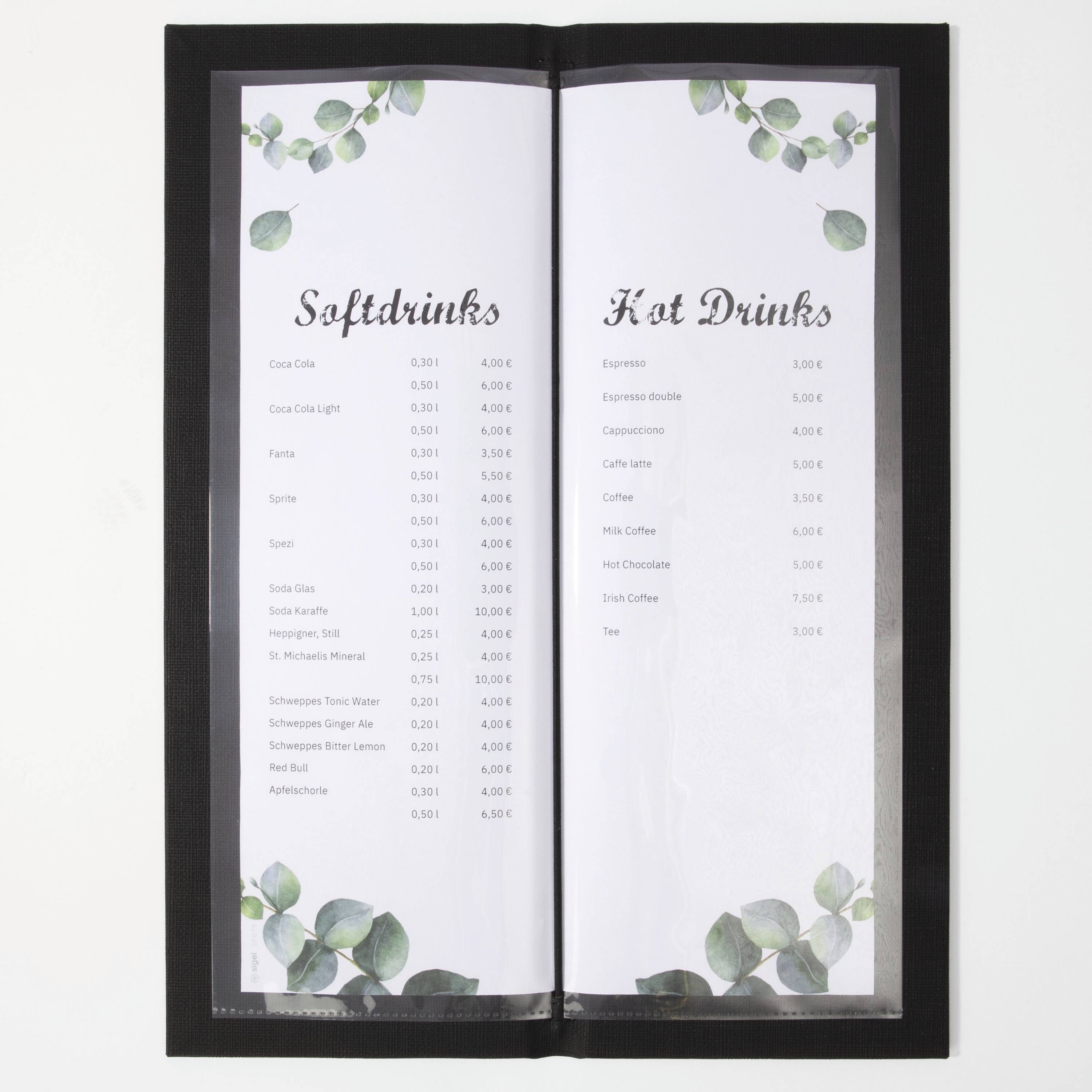 Sigel Doppel-Transparenthülle 2 x DIN A4 für Speisekarten-Mappen SM182 10 St.