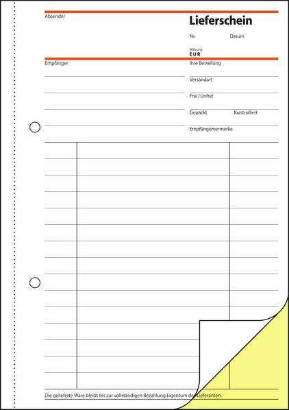 Sigel Lieferschein Formular T1229 SET (2x SD011) DIN A5 Anzahl der Durchschläge: 1 Anzahl der Blätter: 40