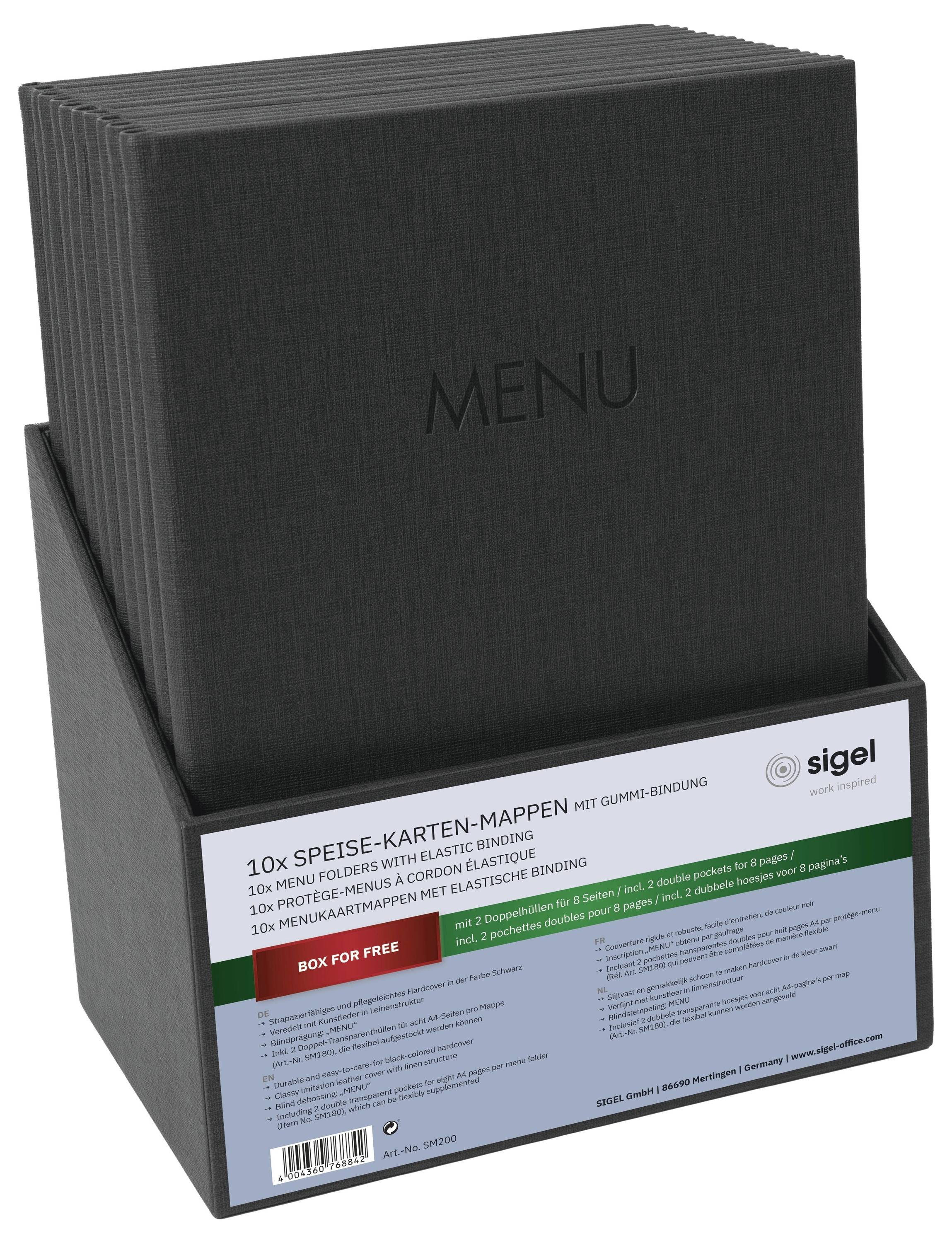 Sigel SM200 DIN A4 10 St. inkl. Aufbewahrungsbox Schwarz