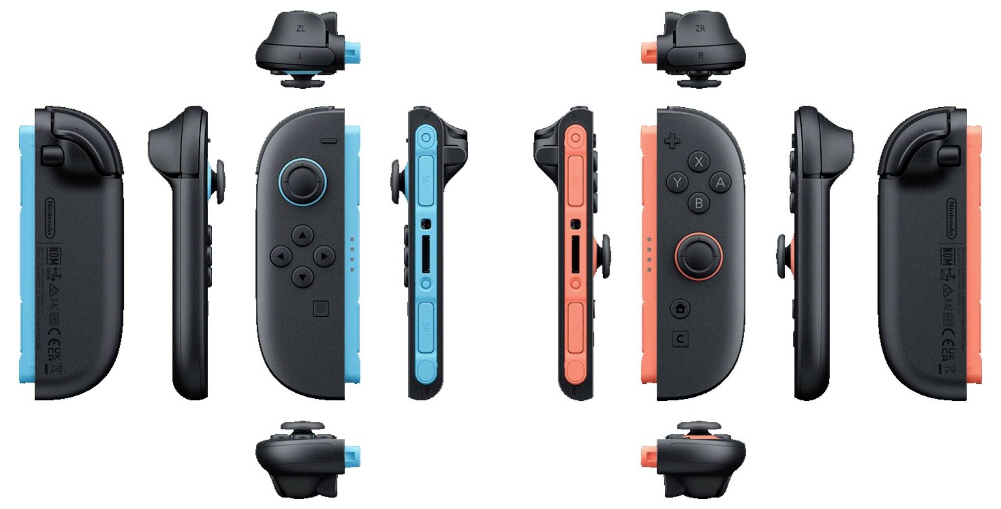 Nintendo Joystick Switch Hell-Blau-Schwarz, Hell-Rot-Schwarz