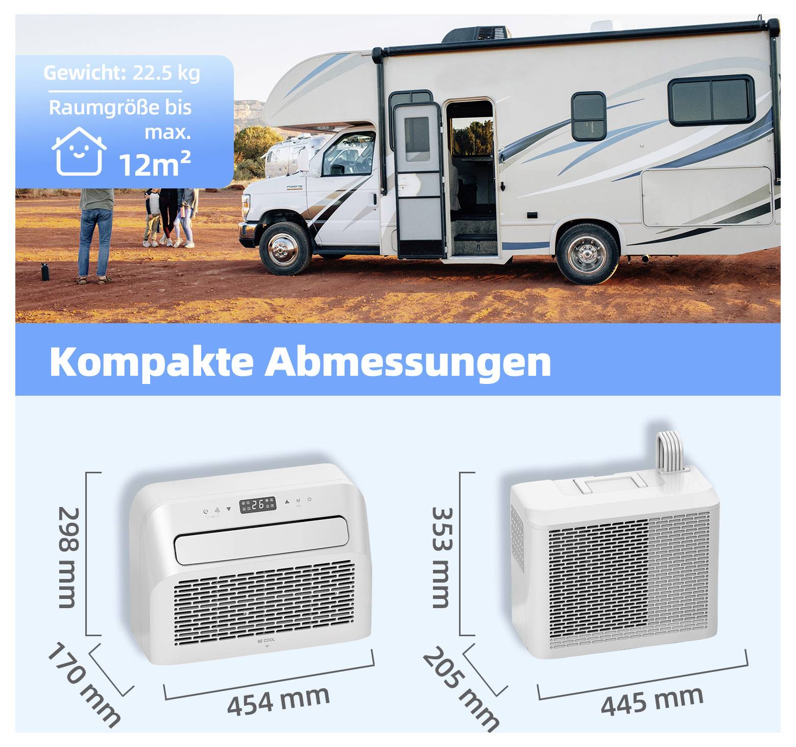 Be Cool Split-Klimagerät EEK: A (A+++ - D) 1465W 12m² Weiß