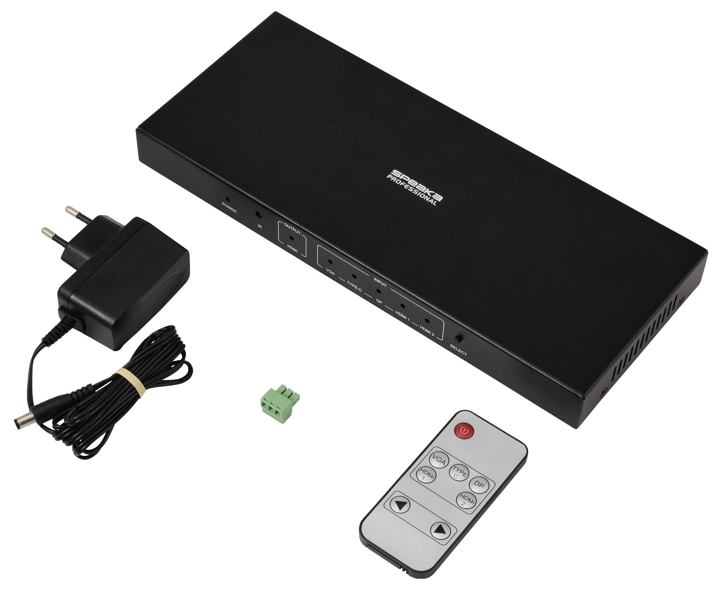 SpeaKa Professional SP-HDPS-300 HDMI-Switch für industrielle Anwendungen 3840 x 2160 Pixel