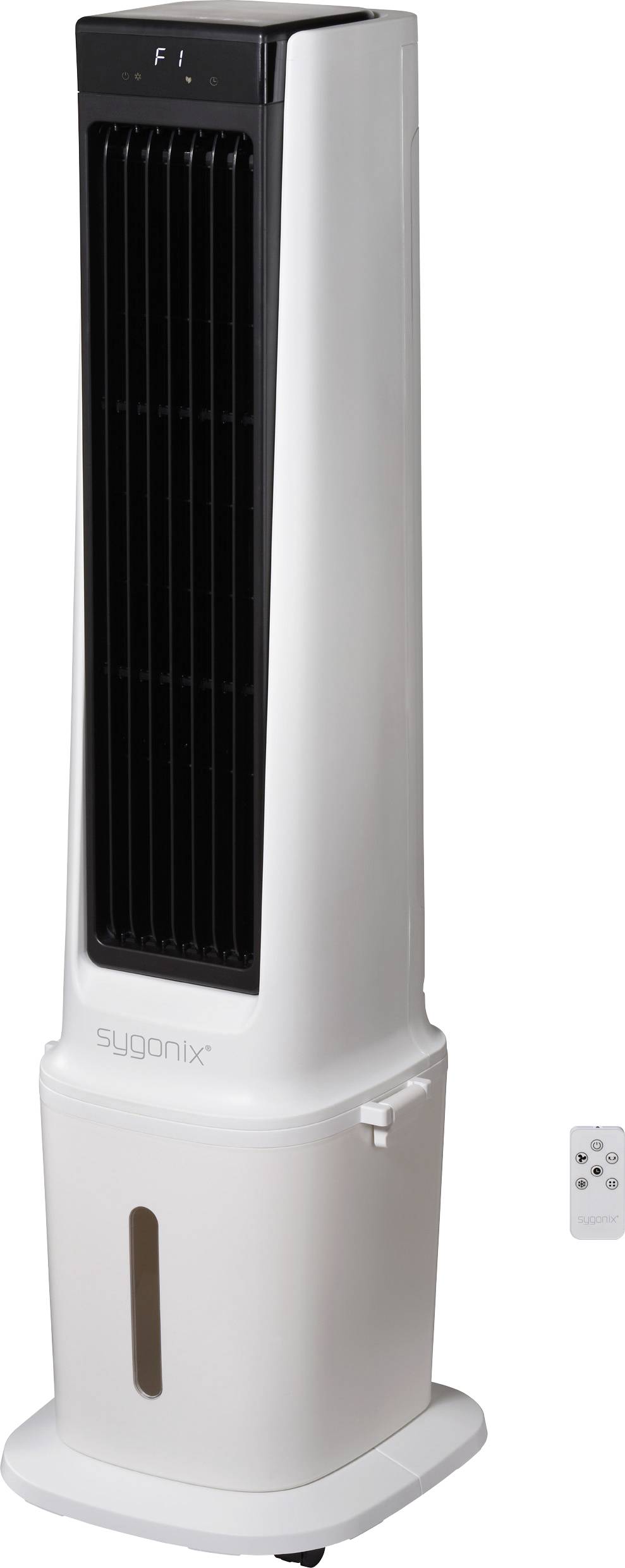 Sygonix Luftkühler 90W (L x B x H) 300 x 325 x 1130mm Weiß mit Fernbedienung, Oszillierend, LED-Display, Timer