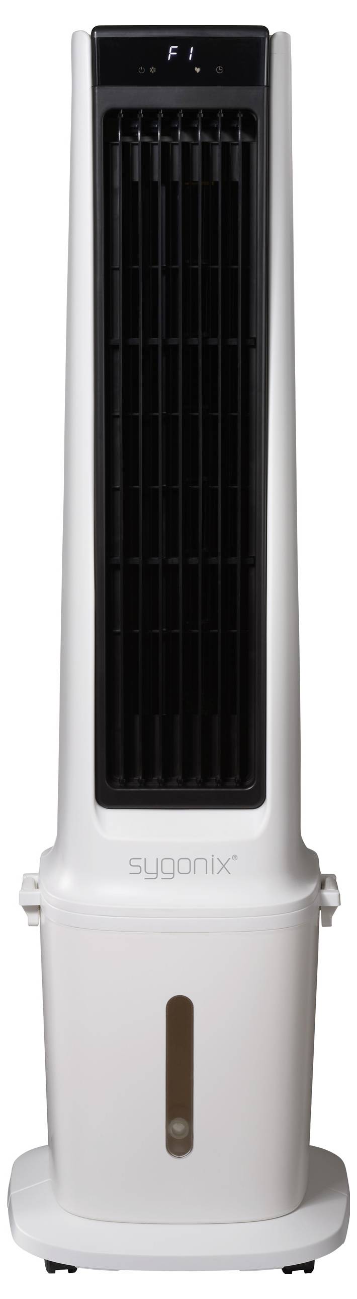 Sygonix Luftkühler 90W (L x B x H) 300 x 325 x 1130mm Weiß mit Fernbedienung, Oszillierend, LED-Display, Timer