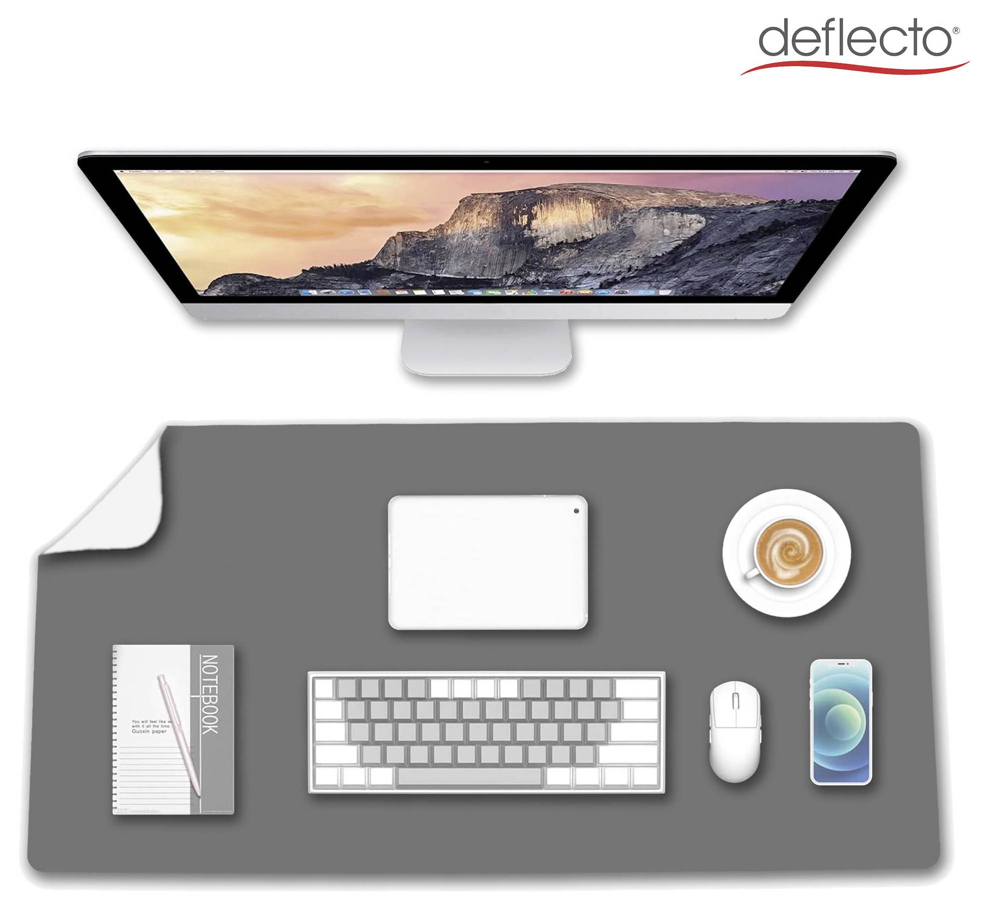 Deflecto DM12060GW Schreibunterlage Grau, Weiß (B x H) 1200mm x 600mm