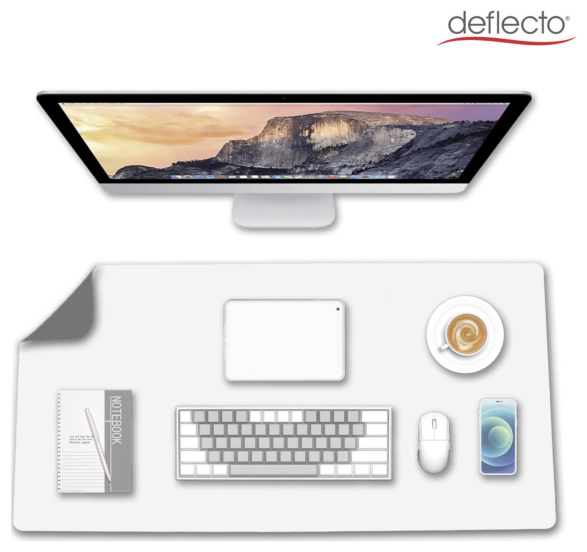 Deflecto DM8040GW Schreibunterlage Grau, Weiß (B x H) 800mm x 400mm