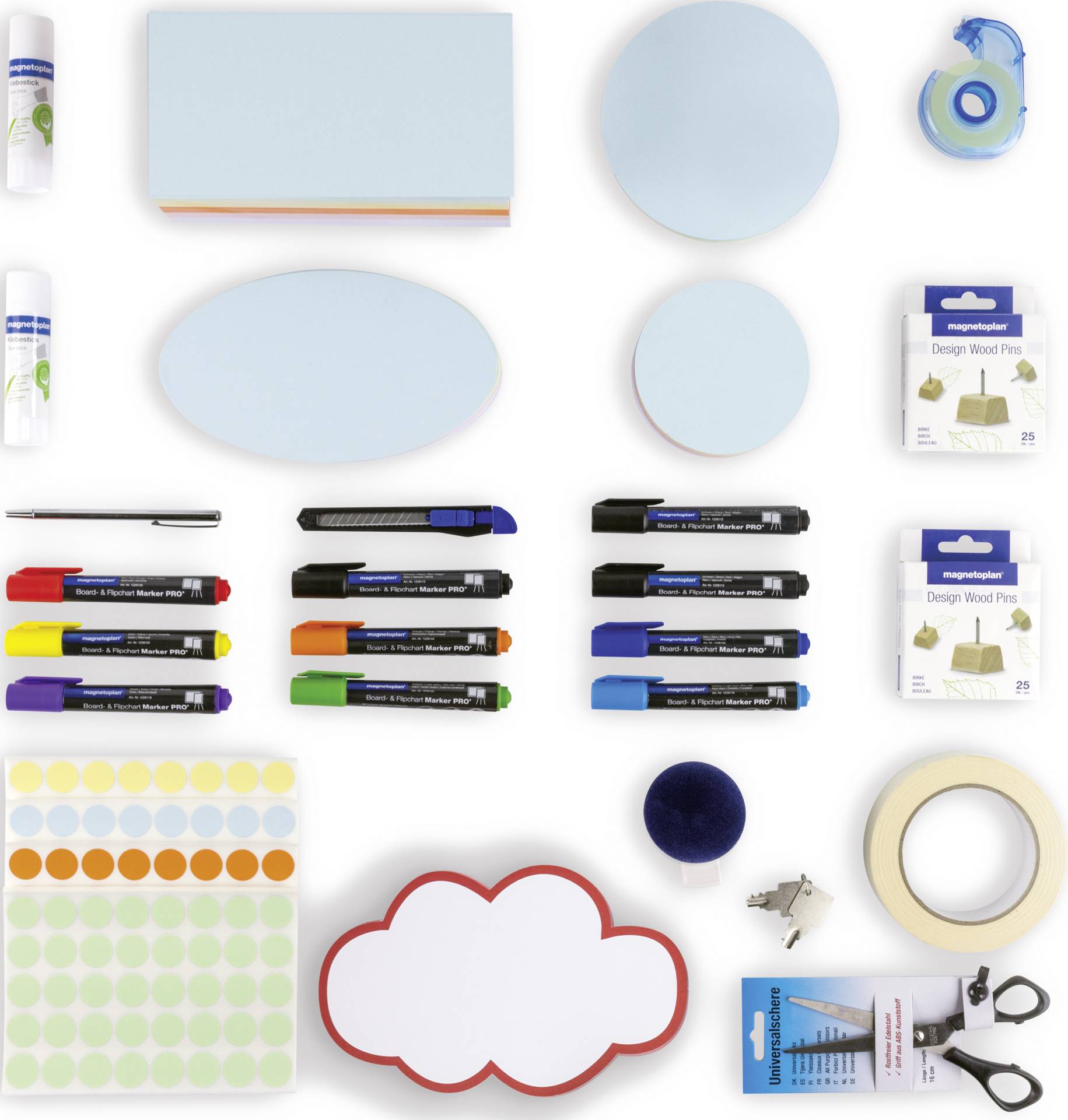 Magnetoplan Wood Series Moderationskoffer Birke, Metall Anzahl Teile: 2400 360mm x 270mm x 183mm Birke