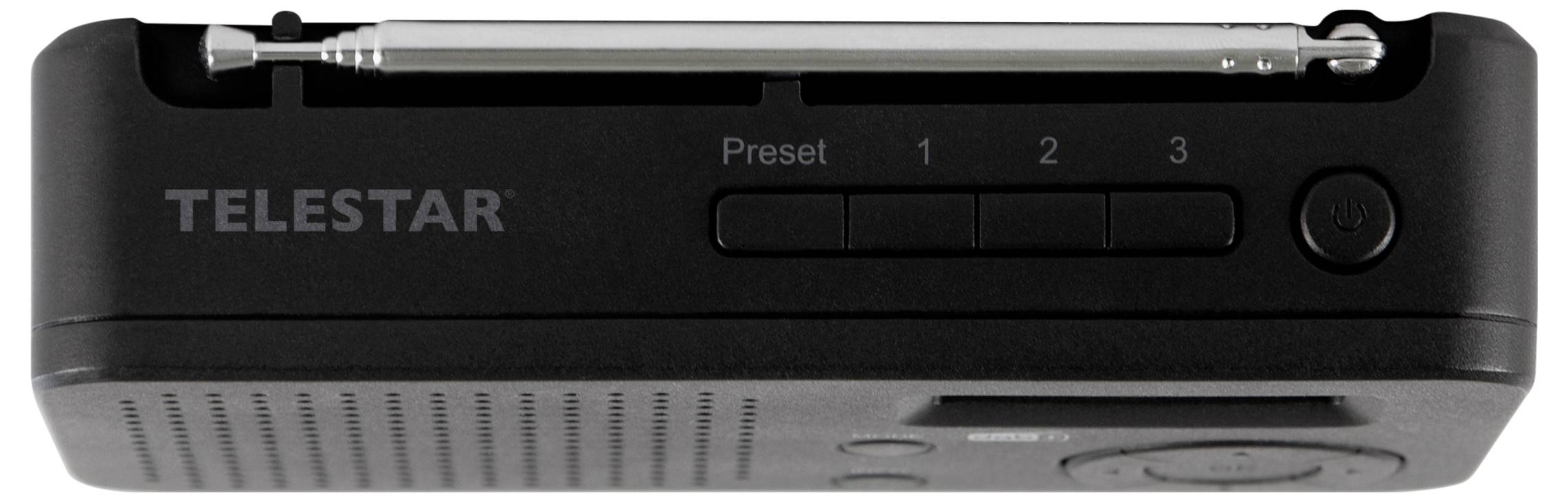 Telestar TELESTAR TOP 100 Schwarz Akku-Radio DAB+, UKW Bluetooth®, USB Akku-Ladefunktion, wiederaufladbar, Weckfunktion Schwarz