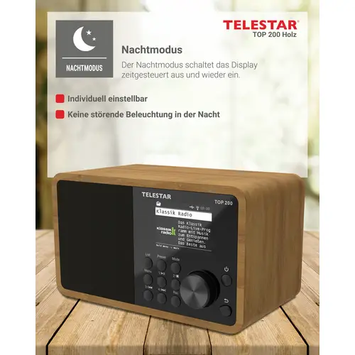 Telestar TOP 200 Holz Internet Kofferradio Internet, DAB+, UKW Bluetooth®, USB, WLAN, AUX Holz Telestar TOP 200 Holz Internet Kofferradio Internet, DAB+, UKW Bluetooth®, USB, WLAN, AUX Holz