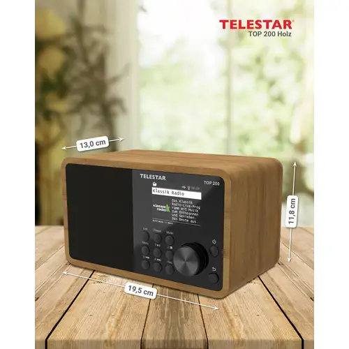 Telestar TOP 200 Holz Internet Kofferradio Internet, DAB+, UKW Bluetooth®, USB, WLAN, AUX Holz Telestar TOP 200 Holz Internet Kofferradio Internet, DAB+, UKW Bluetooth®, USB, WLAN, AUX Holz