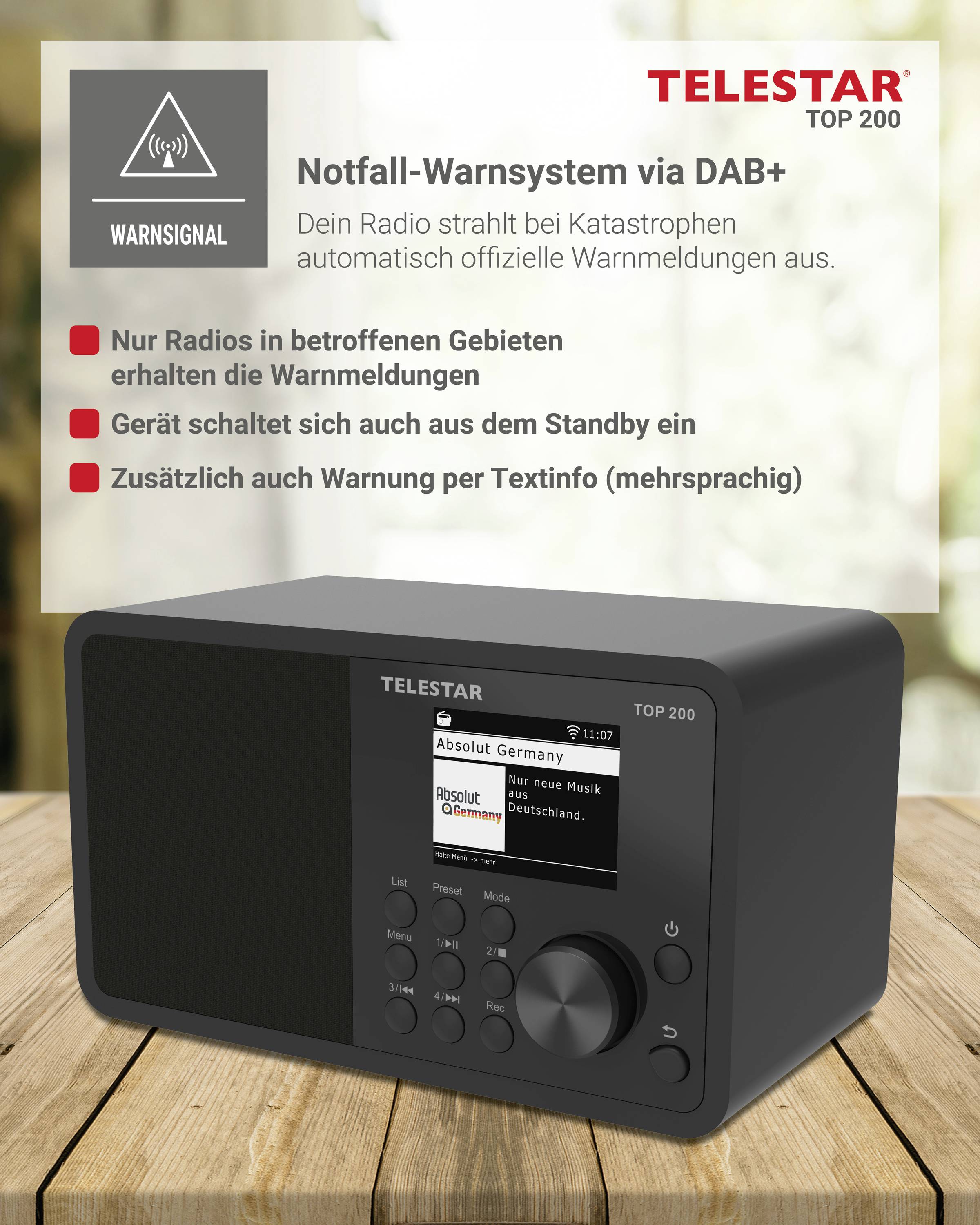 Telestar TOP 200 Schwarz Internet Kofferradio Internet, DAB+, UKW Schwarz