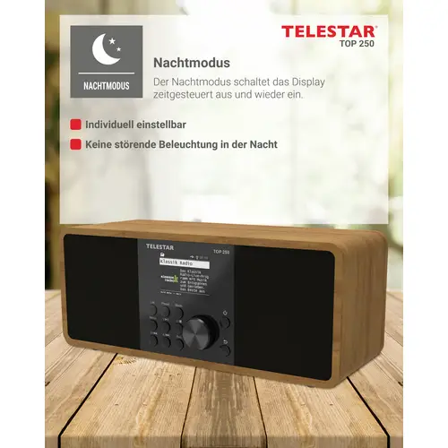 Telestar TOP 250 Holz Internet Kofferradio DAB+, Internet, UKW WLAN, USB, UKW, Internetradio, DAB+, Bluetooth® Holz Telestar TOP 250 Holz Internet Kofferradio DAB+, Internet, UKW WLAN, USB, UKW, Internetradio, DAB+, Bluetooth® Holz