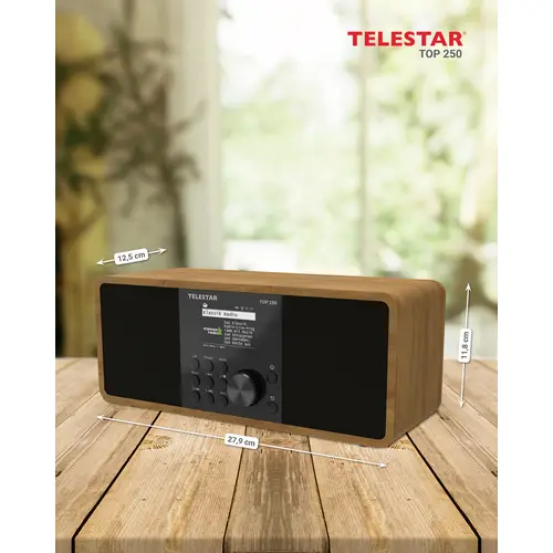 Telestar TOP 250 Holz Internet Kofferradio DAB+, Internet, UKW WLAN, USB, UKW, Internetradio, DAB+, Bluetooth® Holz Telestar TOP 250 Holz Internet Kofferradio DAB+, Internet, UKW WLAN, USB, UKW, Internetradio, DAB+, Bluetooth® Holz
