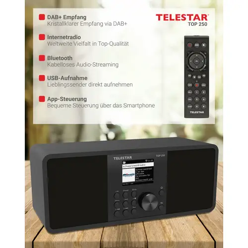 Telestar TOP 250 Schwarz Internet Kofferradio DAB+, Internet, UKW Schwarz Telestar TOP 250 Schwarz Internet Kofferradio DAB+, Internet, UKW Schwarz