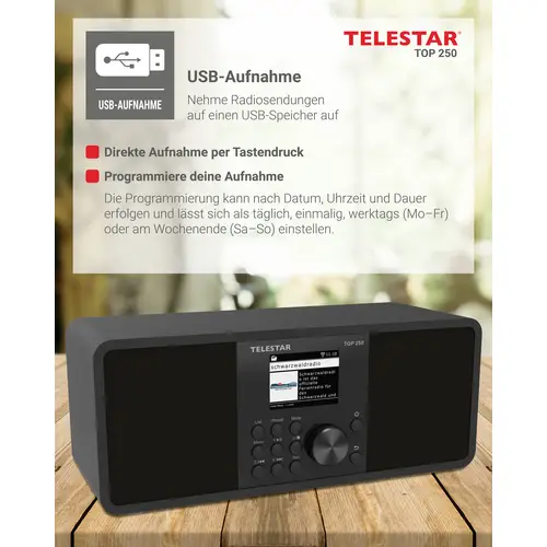 Telestar TOP 250 Schwarz Internet Kofferradio DAB+, Internet, UKW Schwarz Telestar TOP 250 Schwarz Internet Kofferradio DAB+, Internet, UKW Schwarz