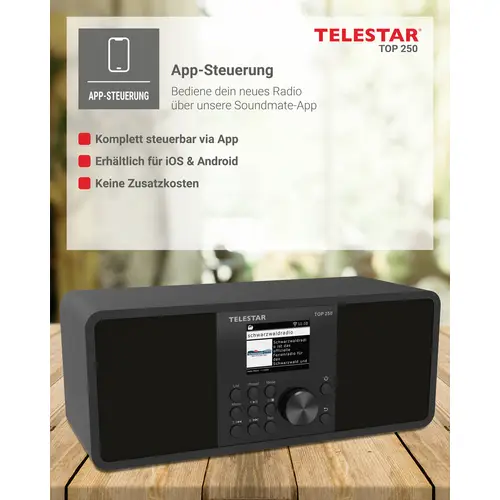 Telestar TOP 250 Schwarz Internet Kofferradio DAB+, Internet, UKW Schwarz Telestar TOP 250 Schwarz Internet Kofferradio DAB+, Internet, UKW Schwarz