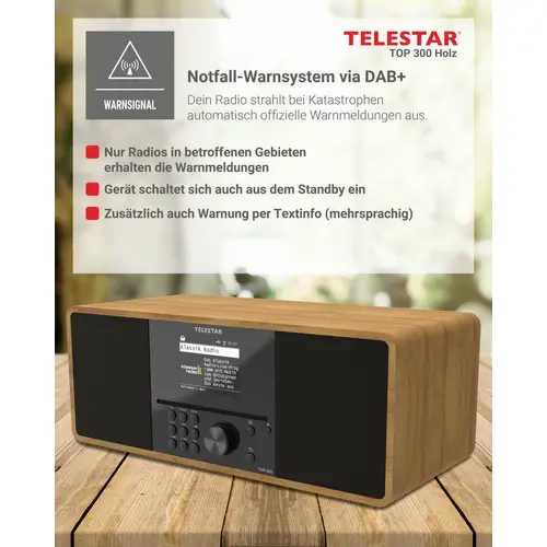 Telestar TOP 300 Holz Internet CD-Radio Internet, DAB+, UKW USB, WLAN, Internetradio, DAB+, CD, Bluetooth®, AUX Inkl Telestar TOP 300 Holz Internet CD-Radio Internet, DAB+, UKW USB, WLAN, Internetradio, DAB+, CD, Bluetooth®, AUX Inkl
