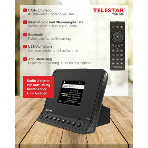 Telestar TOP 400 Schwarz HiFi-Baustein Set Schwarz Telestar TOP 400 Schwarz HiFi-Baustein Set Schwarz