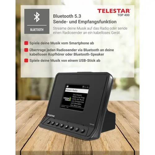 Telestar TOP 400 Schwarz HiFi-Baustein Set Schwarz Telestar TOP 400 Schwarz HiFi-Baustein Set Schwarz