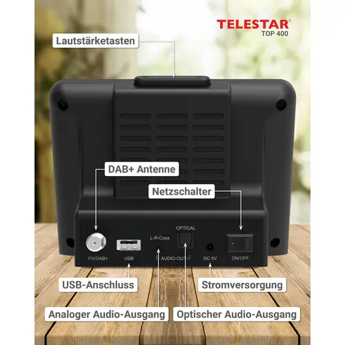 Telestar TOP 400 Schwarz HiFi-Baustein Set Schwarz Telestar TOP 400 Schwarz HiFi-Baustein Set Schwarz