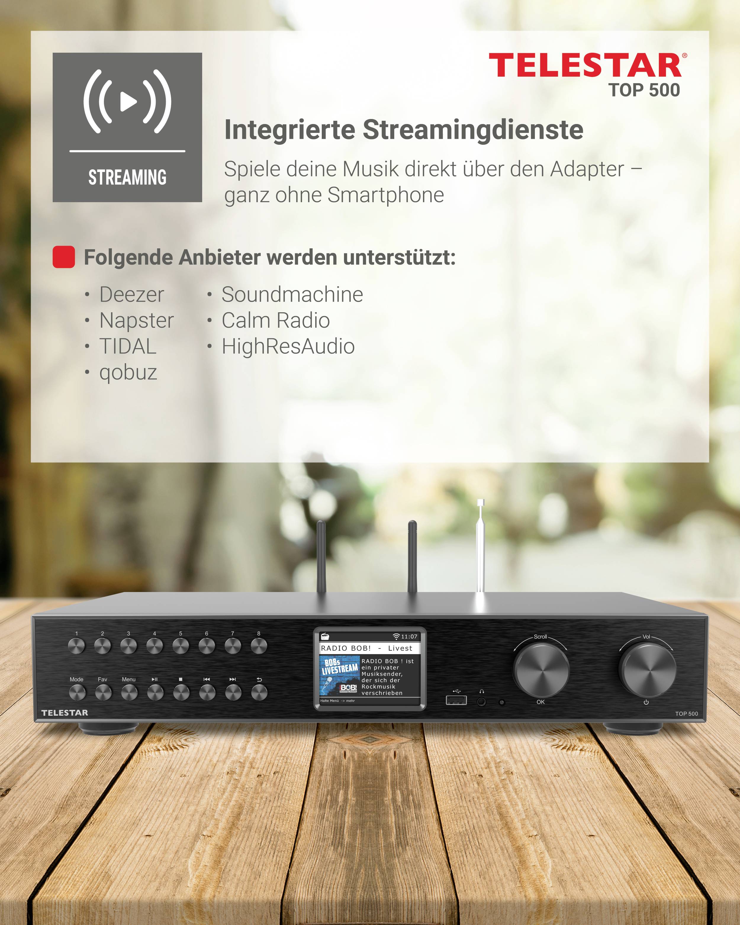 Telestar TOP 500 Schwarz HiFi-Tuner Schwarz