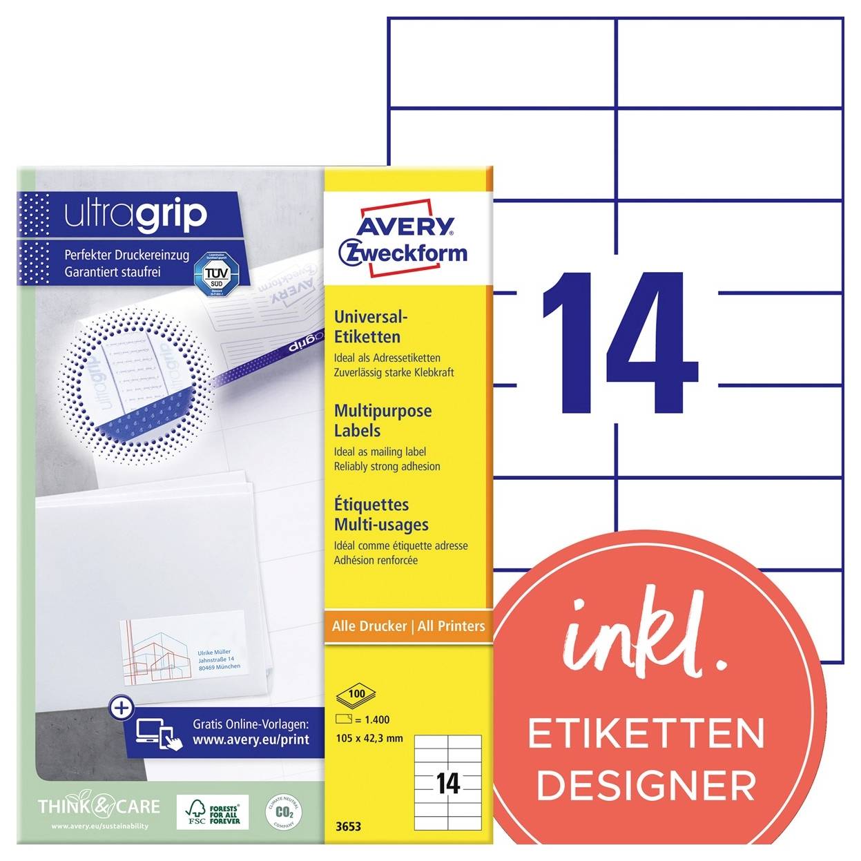 Avery-Zweckform 6136 Universal-Etiketten 1St.