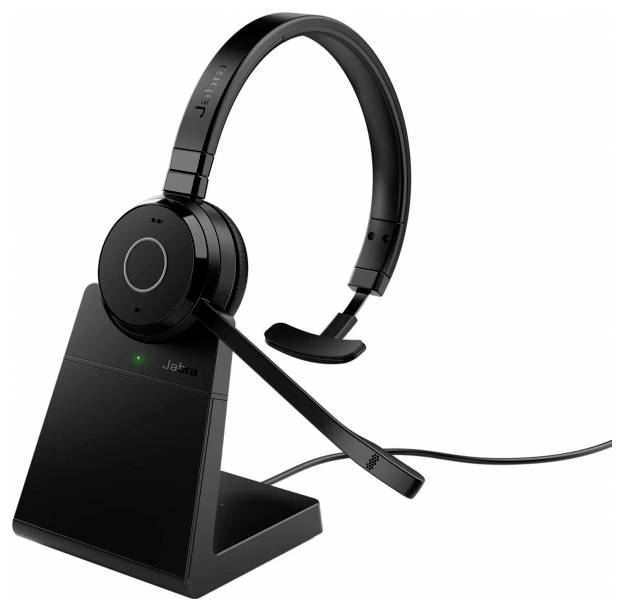 Jabra Evolve 65 TE Link390a UC Mono On Ear Headset Bluetooth® Schwarz Headset, Batterieladeanzeige, Mono Computer