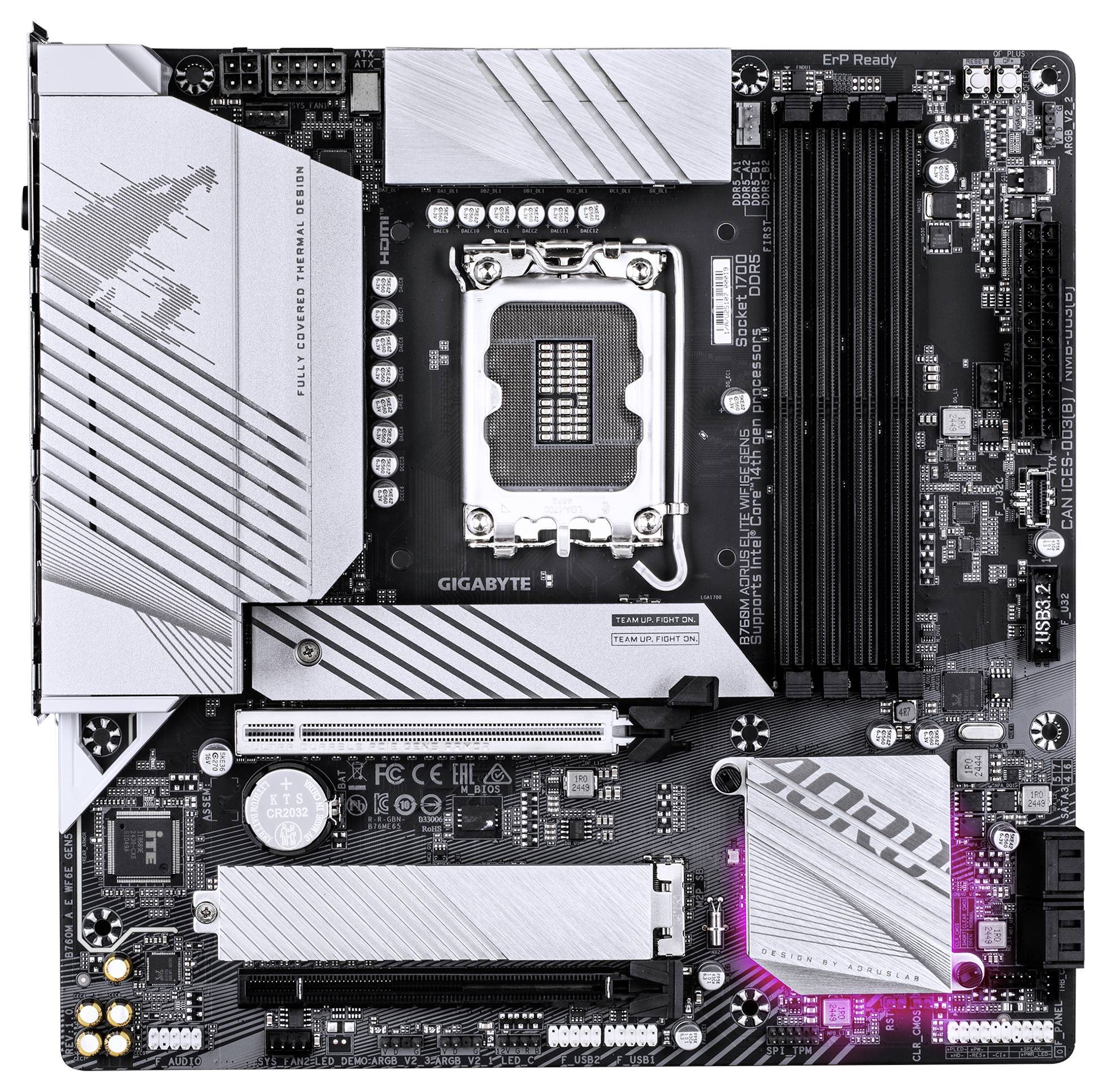 Gigabyte B760M A E WF6E GEN5 Mainboard Sockel (PC) Intel® 1700 Formfaktor (Details) Micro-ATX Mainboard-Chipsatz Intel® B760