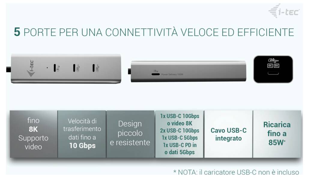 i-tec USB-C® Dockingstation C31HUBMETAL8KPDPRO
