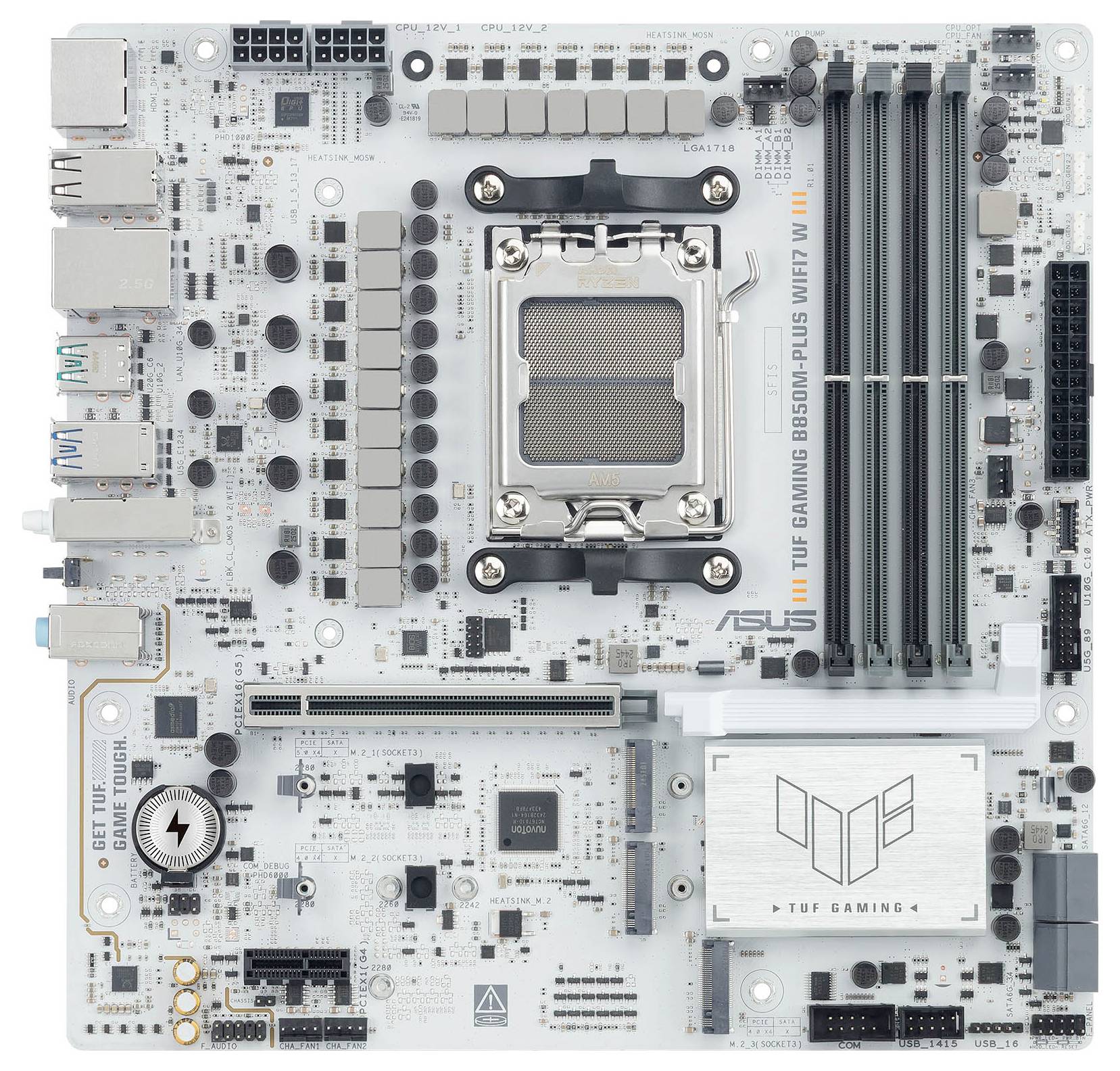 Asus TUF GAMING B850M-PLUS Mainboard Sockel (PC) AMD® AM5 Formfaktor (Details) Micro-ATX Mainboard-Chipsatz AMD® B850