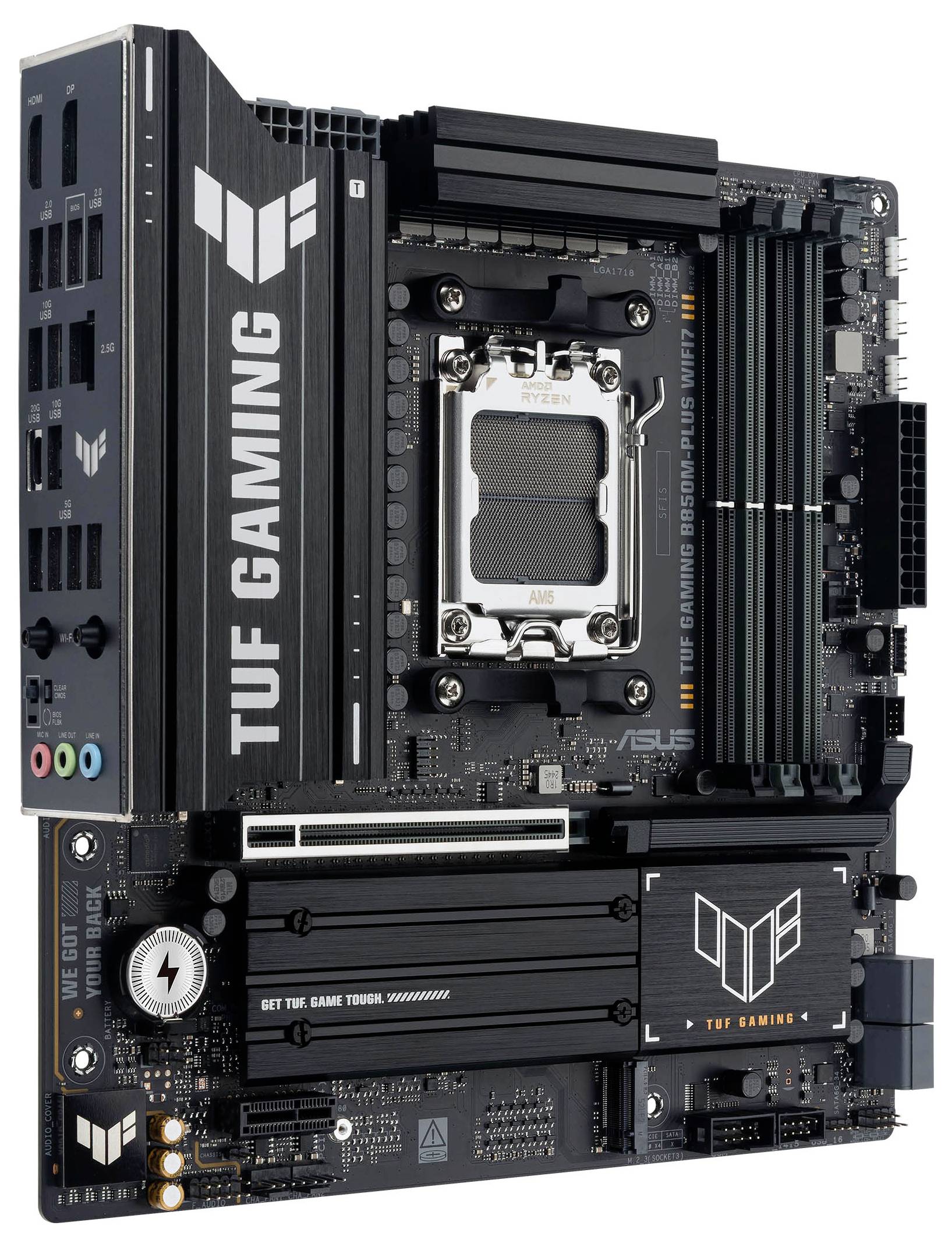 Asus TUF GAMING B850M-PLUS Mainboard Sockel (PC) AMD® AM5 Formfaktor (Details) Micro-ATX Mainboard-Chipsatz AMD® B850