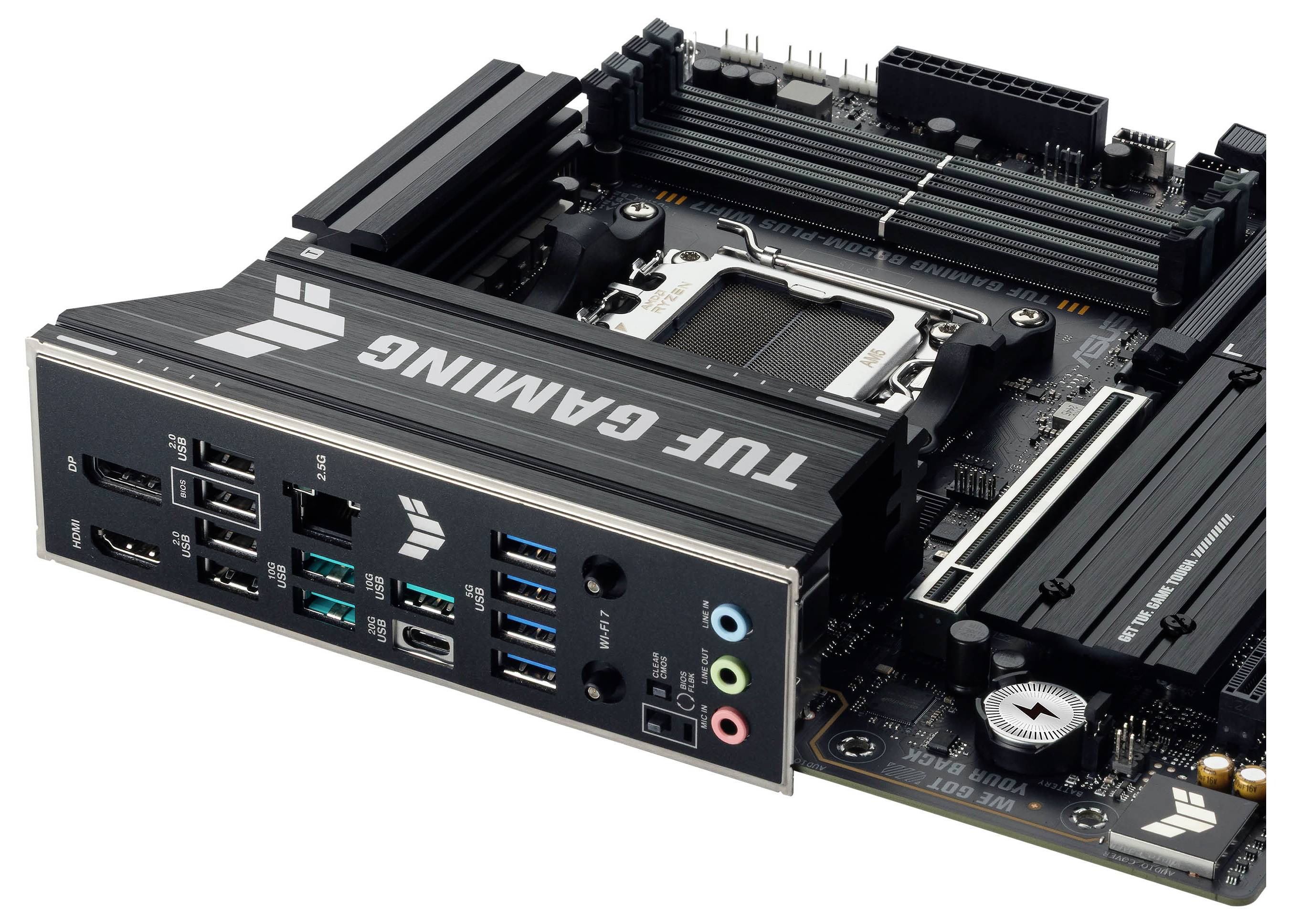 Asus TUF GAMING B850M-PLUS Mainboard Sockel (PC) AMD® AM5 Formfaktor (Details) Micro-ATX Mainboard-Chipsatz AMD® B850