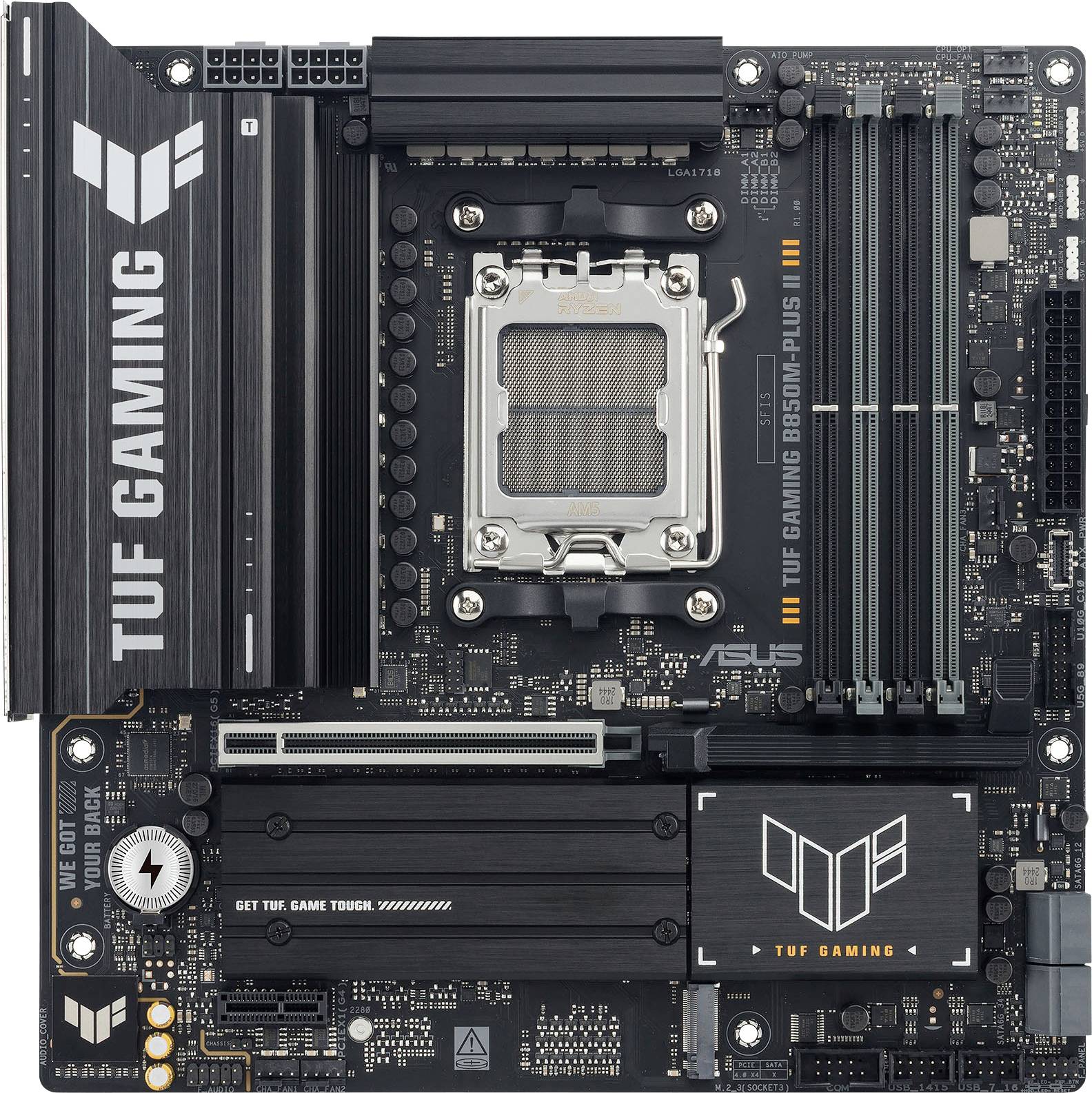 Asus TUF GAMING B850M-PLUS II Mainboard Sockel (PC) AMD® AM5 Formfaktor (Details) Micro-ATX Mainboard-Chipsatz AMD® B850