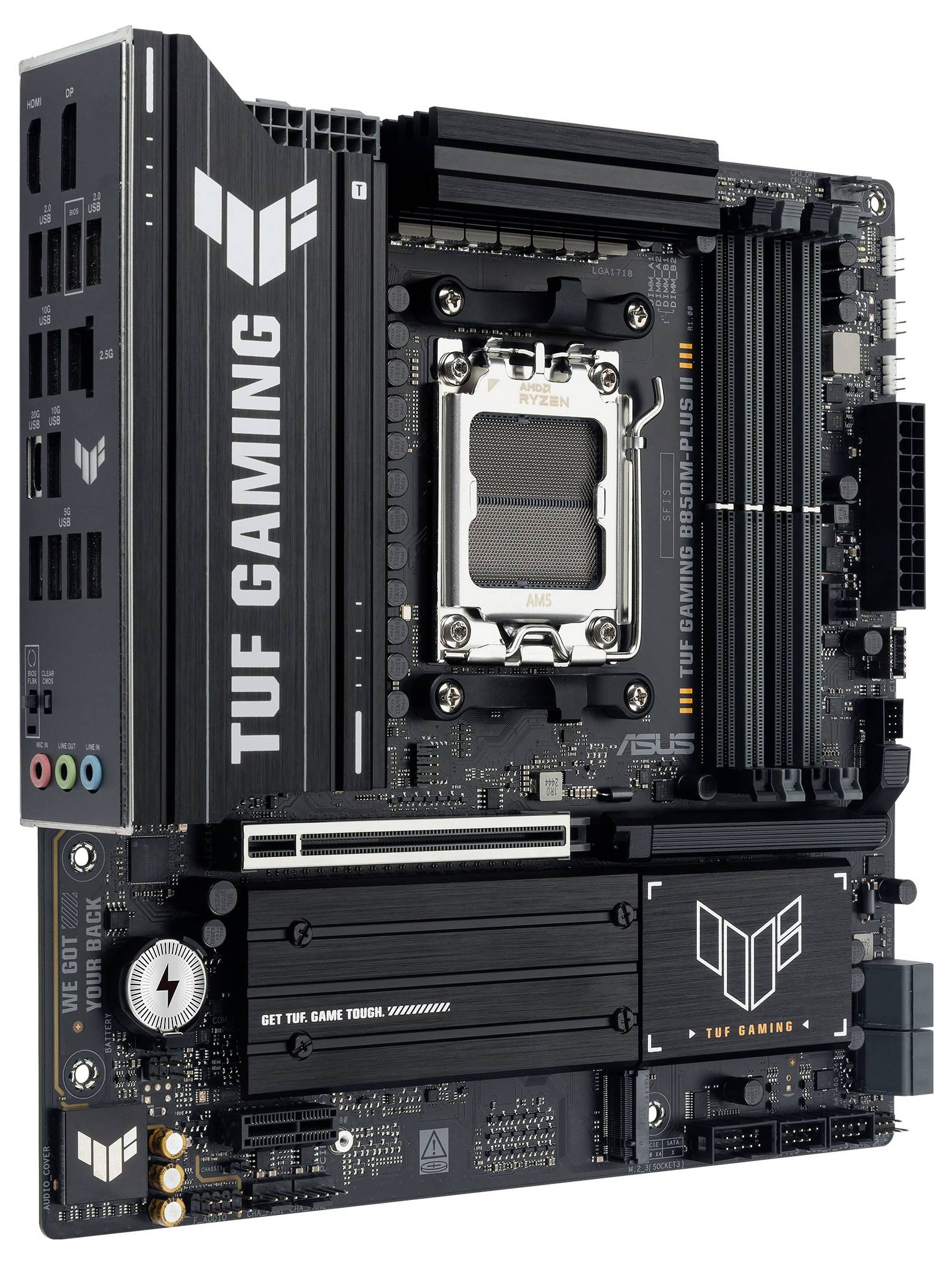 Asus TUF GAMING B850M-PLUS II Mainboard Sockel (PC) AMD® AM5 Formfaktor (Details) Micro-ATX Mainboard-Chipsatz AMD® B850