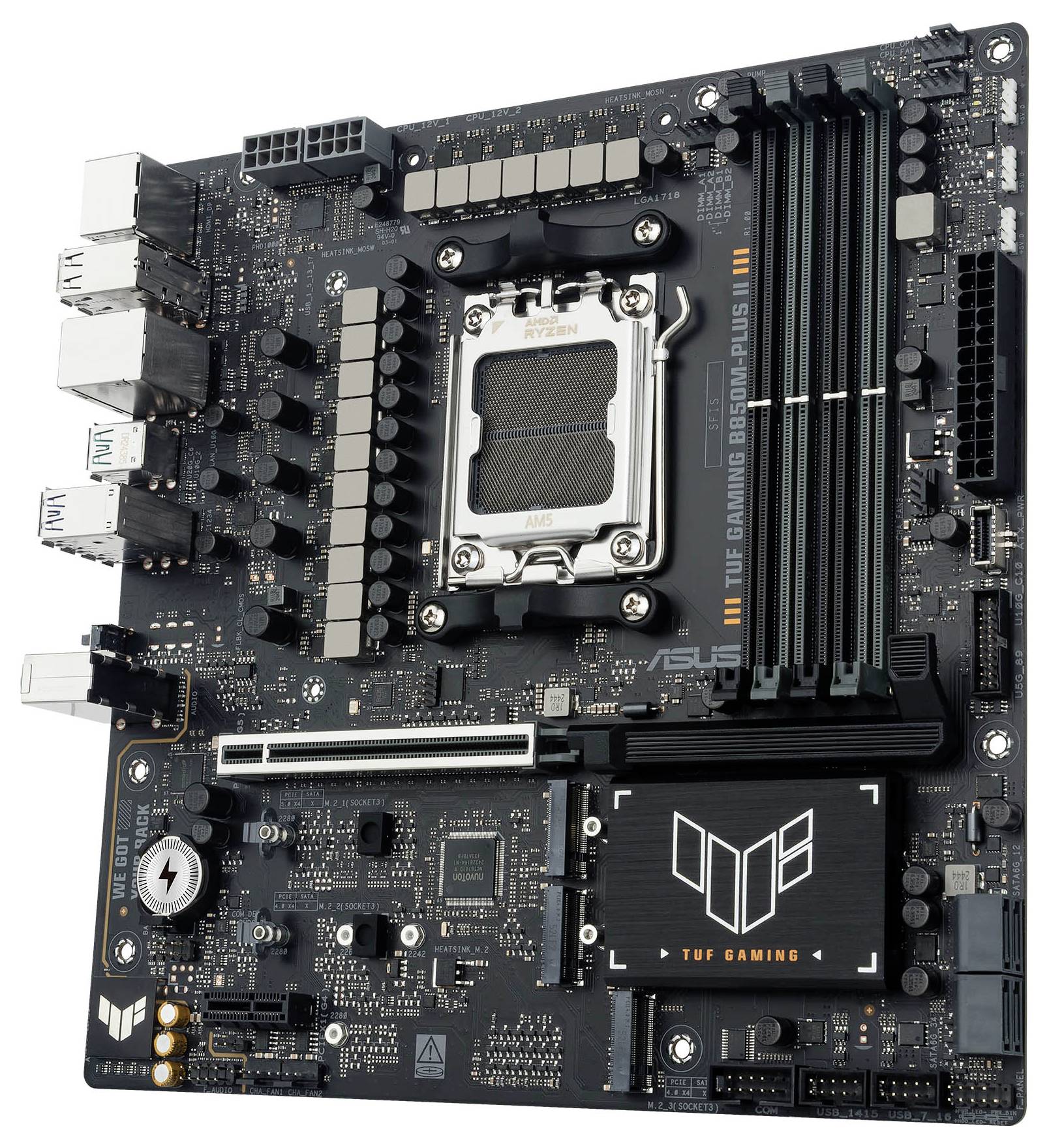 Asus TUF GAMING B850M-PLUS II Mainboard Sockel (PC) AMD® AM5 Formfaktor (Details) Micro-ATX Mainboard-Chipsatz AMD® B850