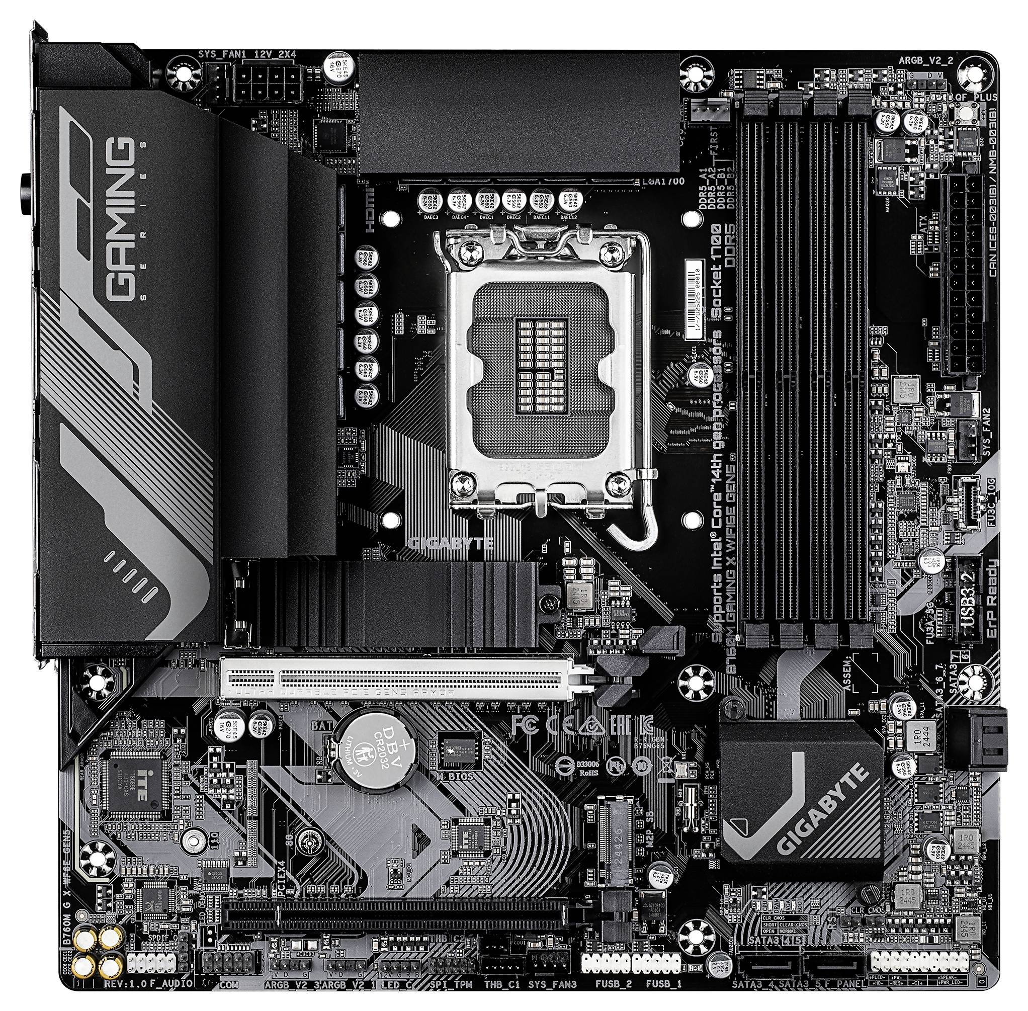 Gigabyte B760M G X WF6E GEN5 Mainboard Sockel (PC) Intel® 1700 Formfaktor (Details) Micro-ATX Mainboard-Chipsatz Intel® B760